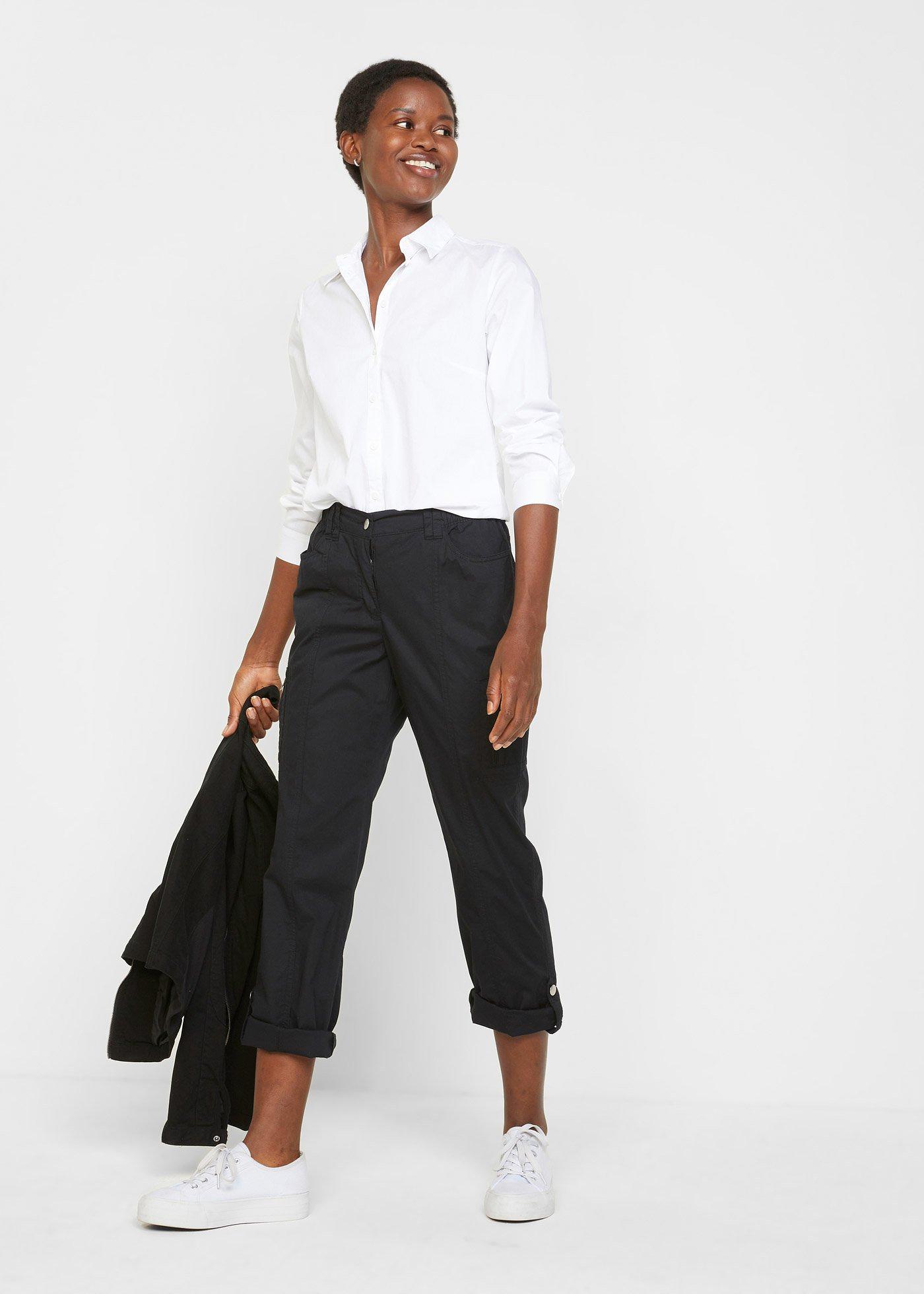 Kurtka z twillu z bawełny, z elastycznymi wstawkami po bokach - Bonprix