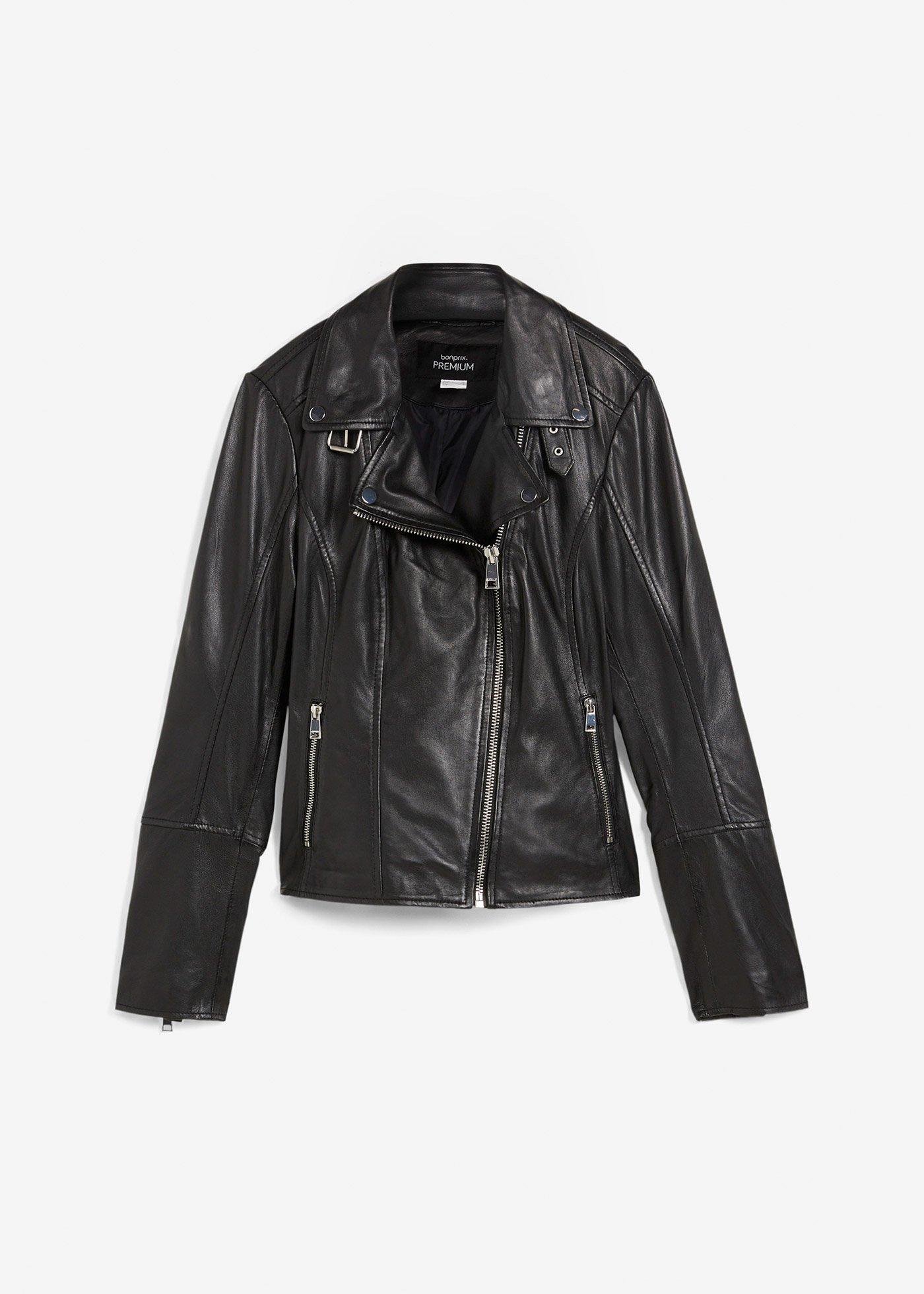 Veste biker en cuir nappa d’agneau