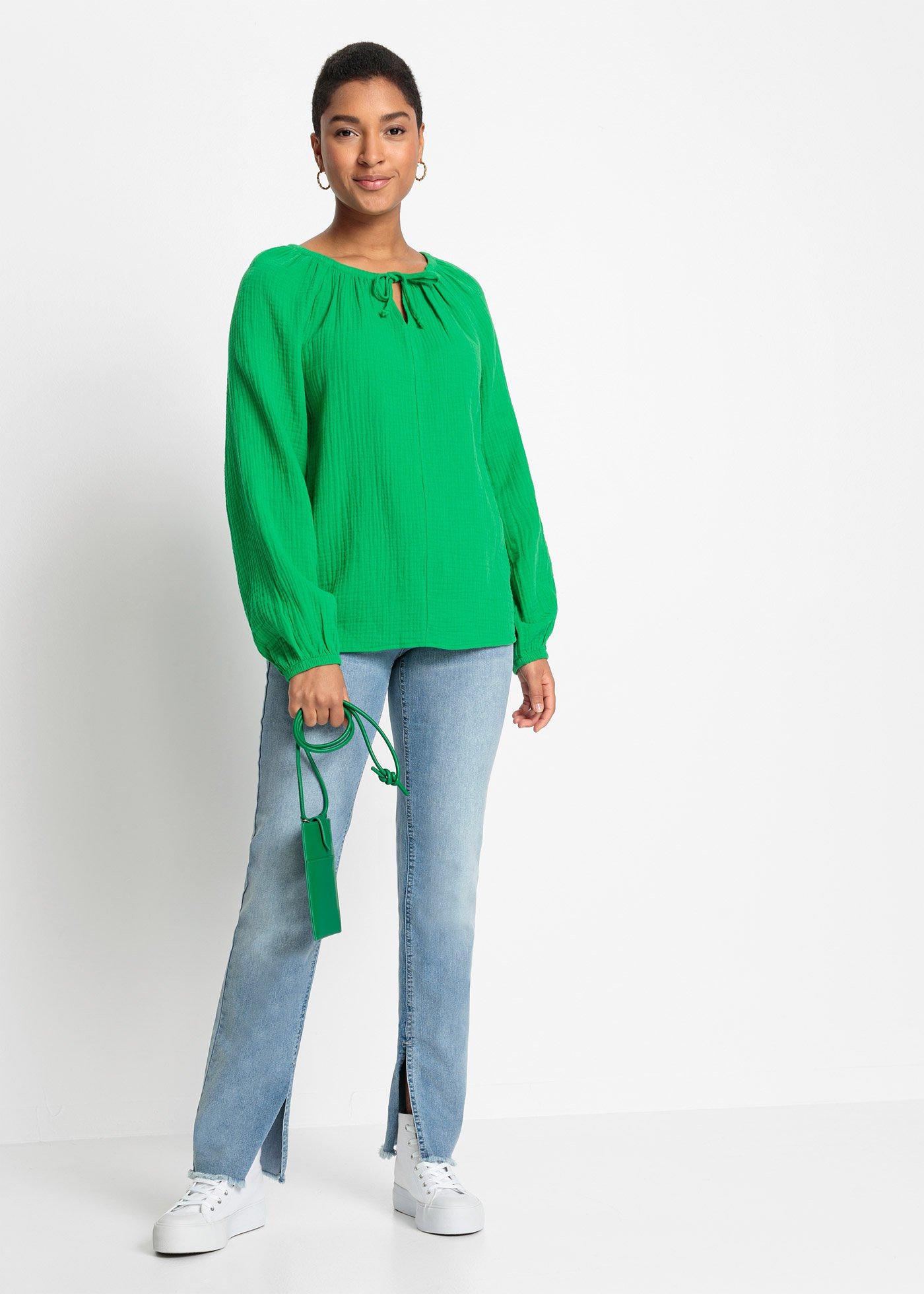 Bluzka z przewiewnego muślinu - Bonprix