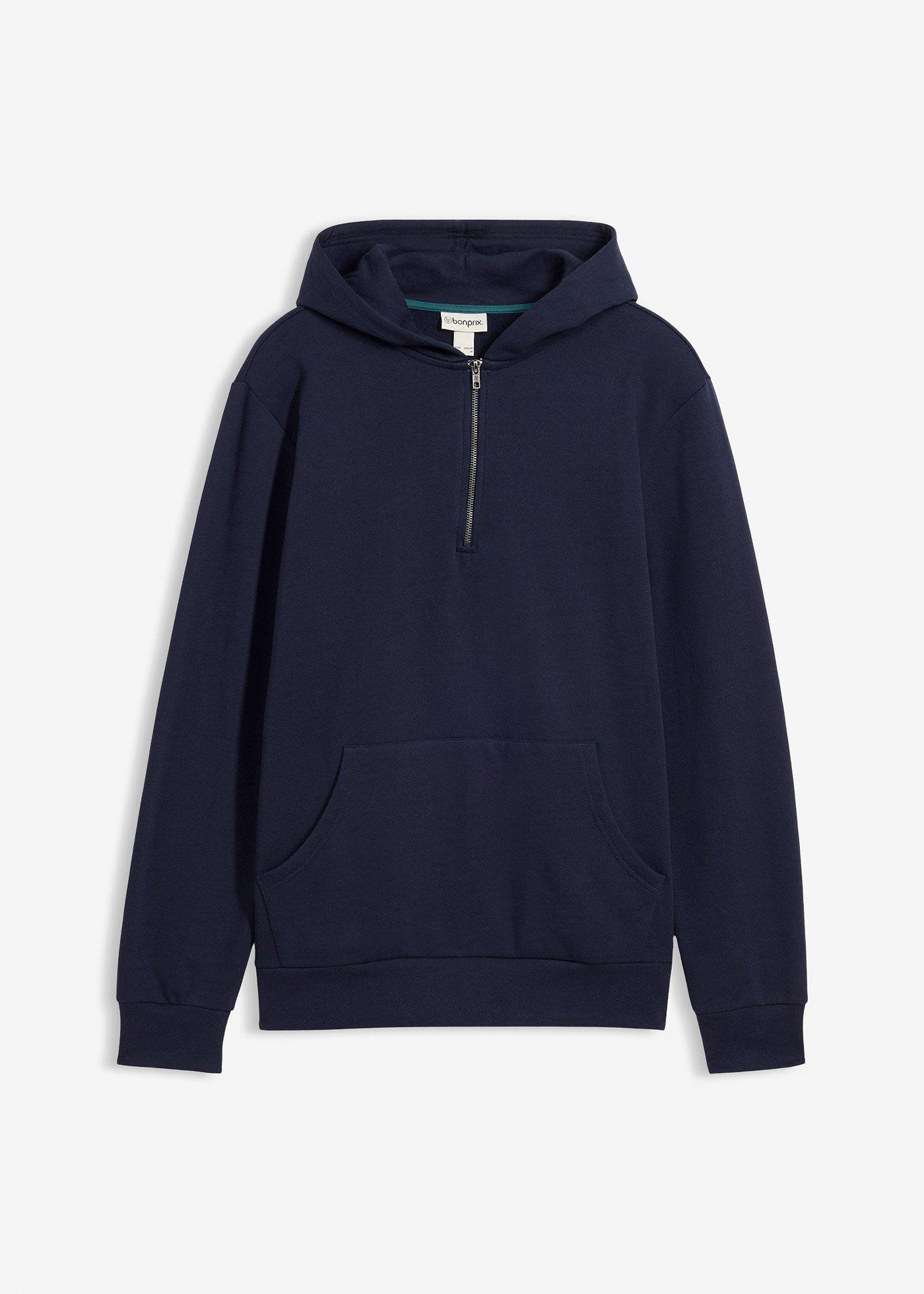 Hoodie van biologisch katoen met ritssluiting