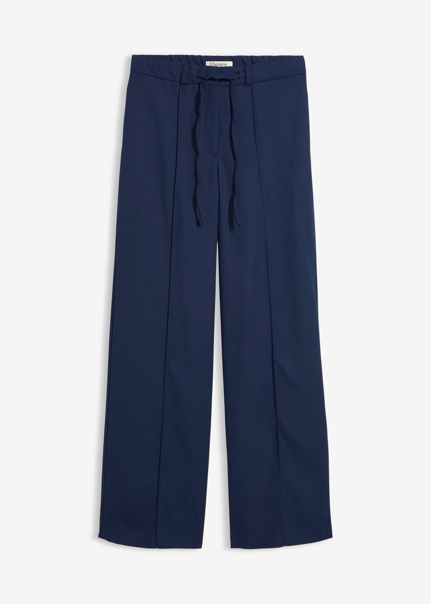 Pantalon droit à taille élastiquée