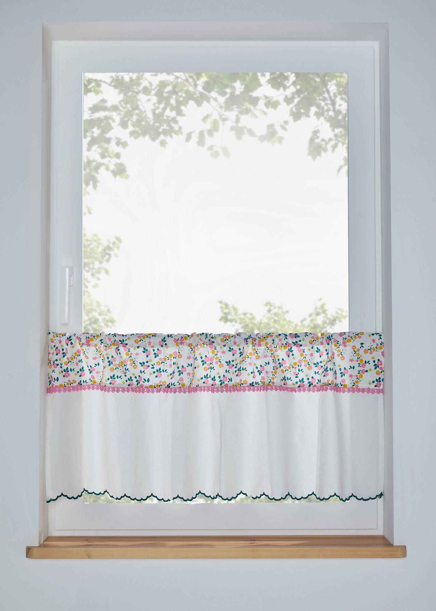 Brise-bise en coton avec dentelle