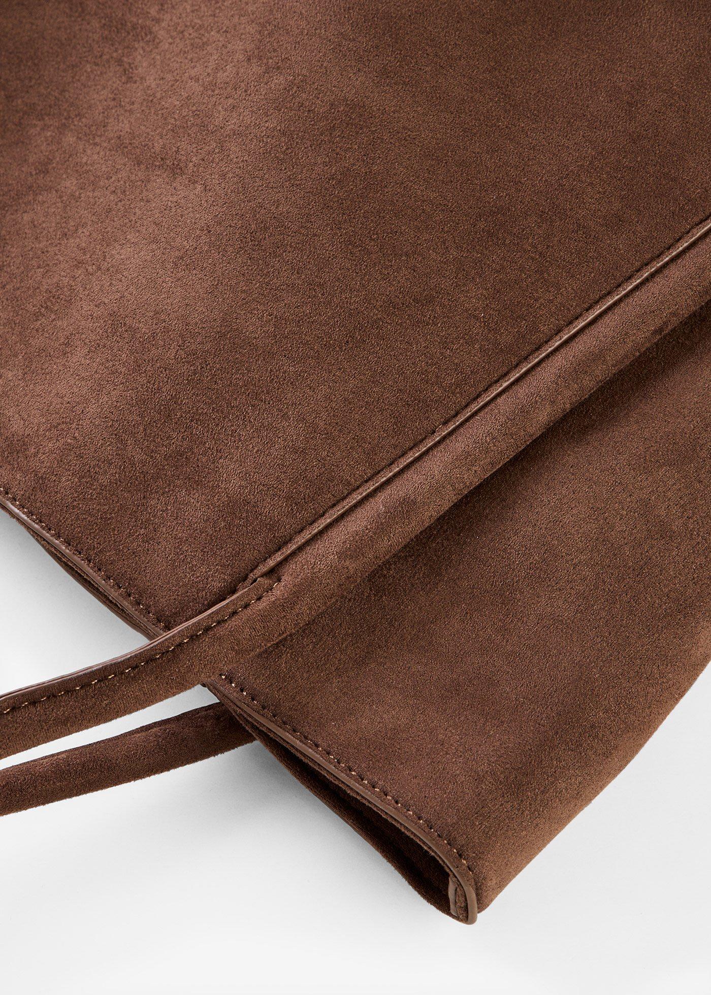 Torebka typu shopper z imitacji skóry welurowej - Bonprix