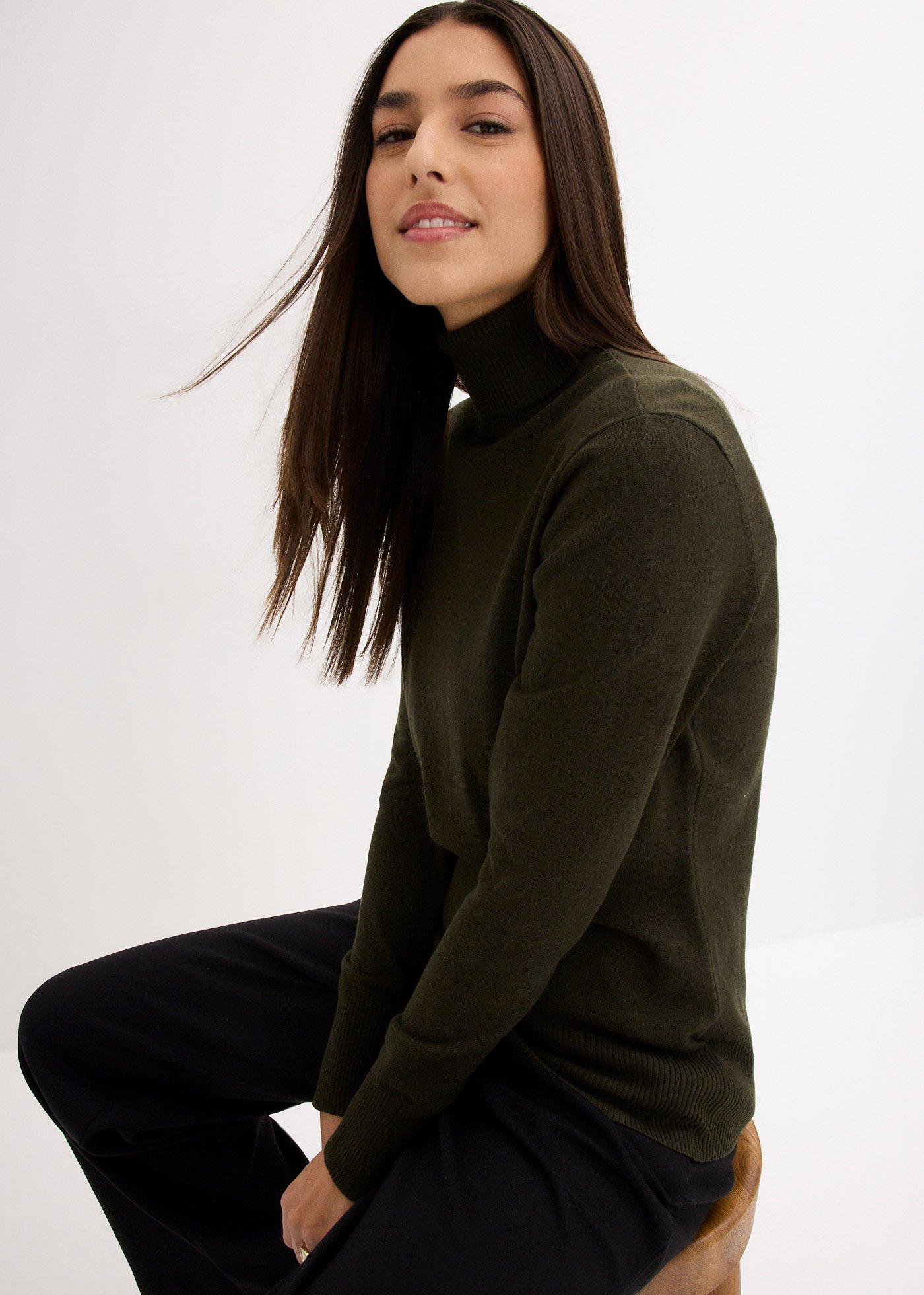 Cienki sweter z golfem - Bonprix