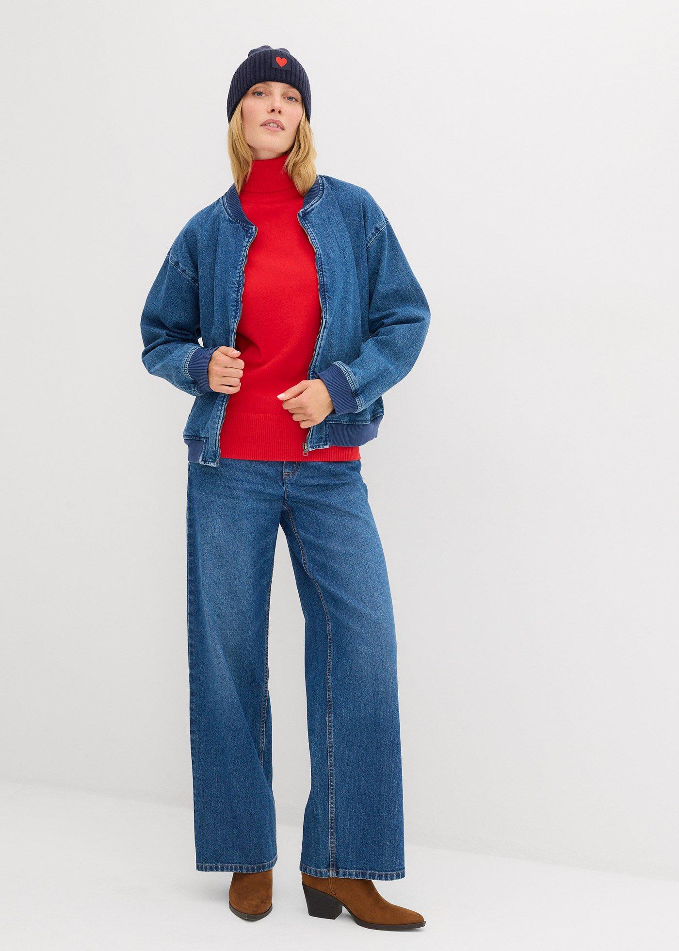 Cienki sweter z golfem - Bonprix