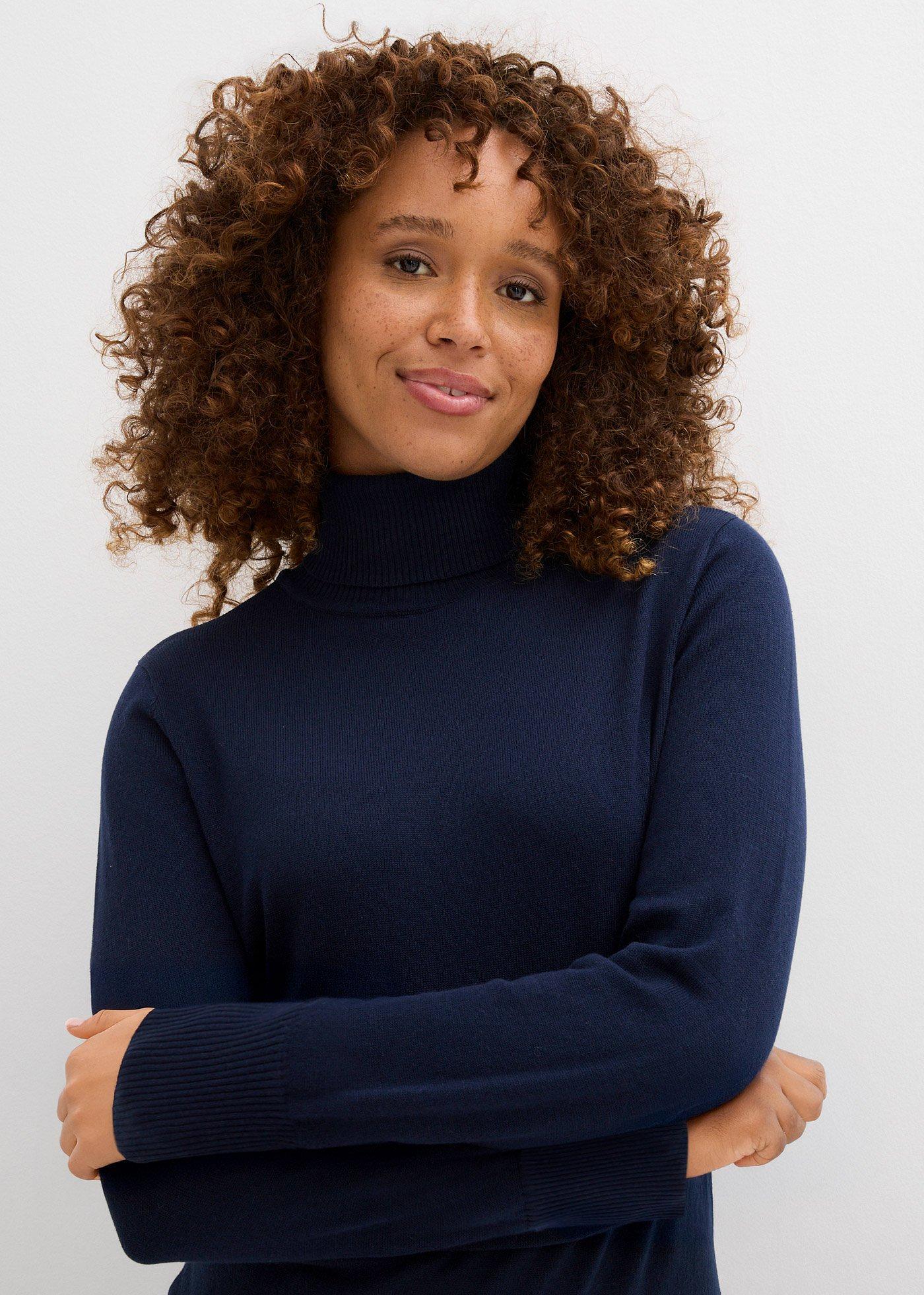 Cienki sweter z golfem - Bonprix