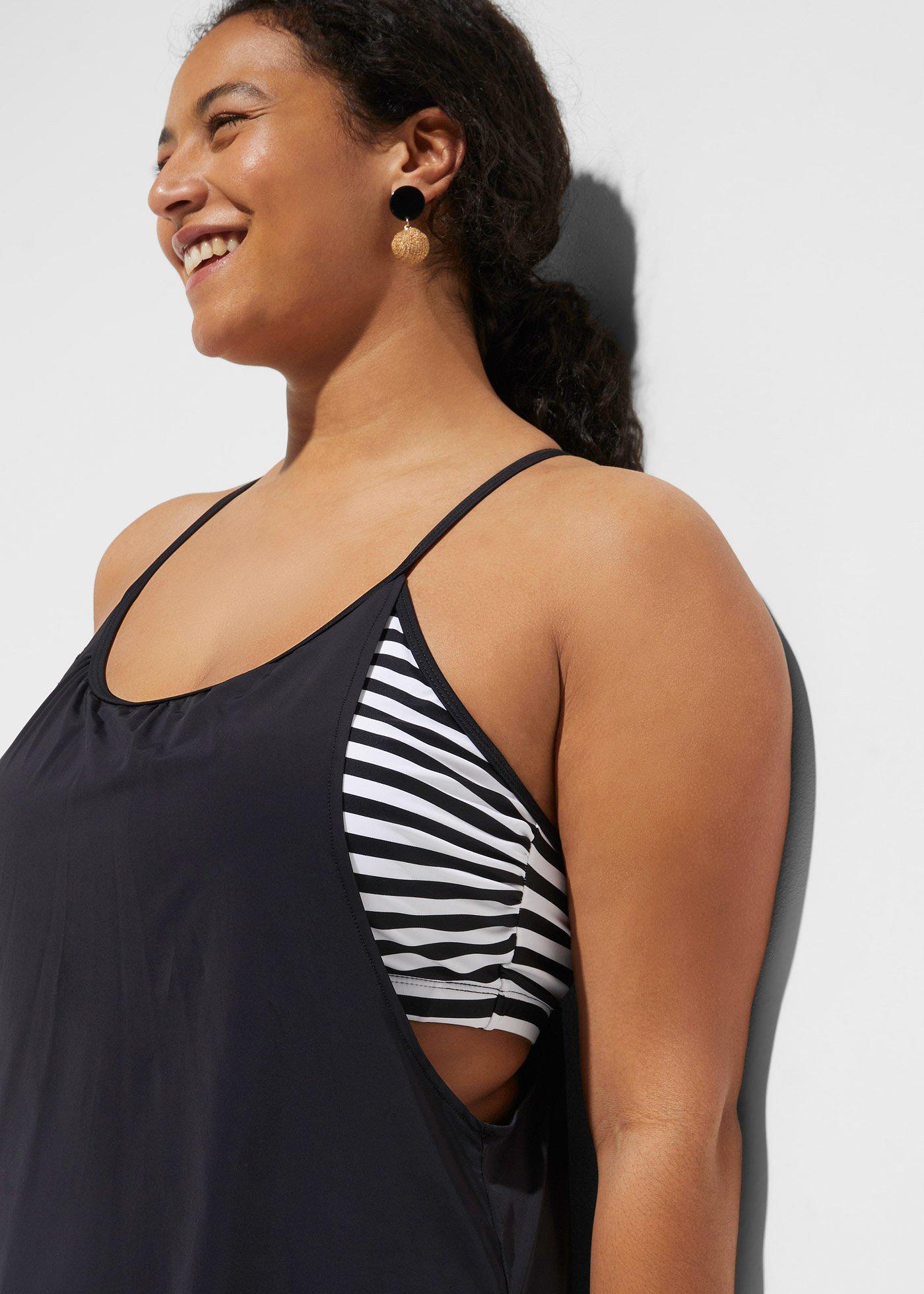 Długie tankini z efektem warstw (komplet 2-cz.) - Bonprix