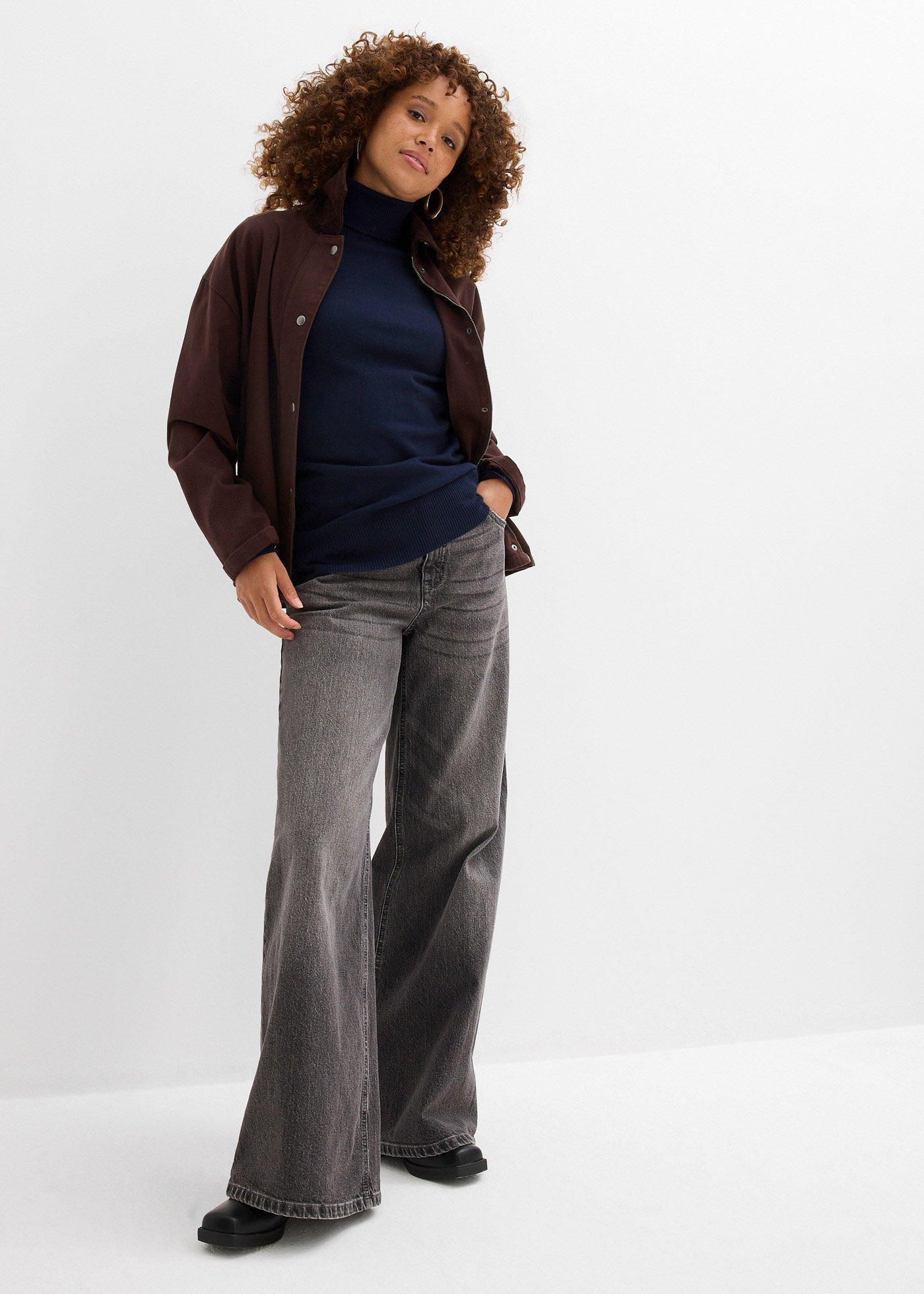 Cienki sweter z golfem - Bonprix