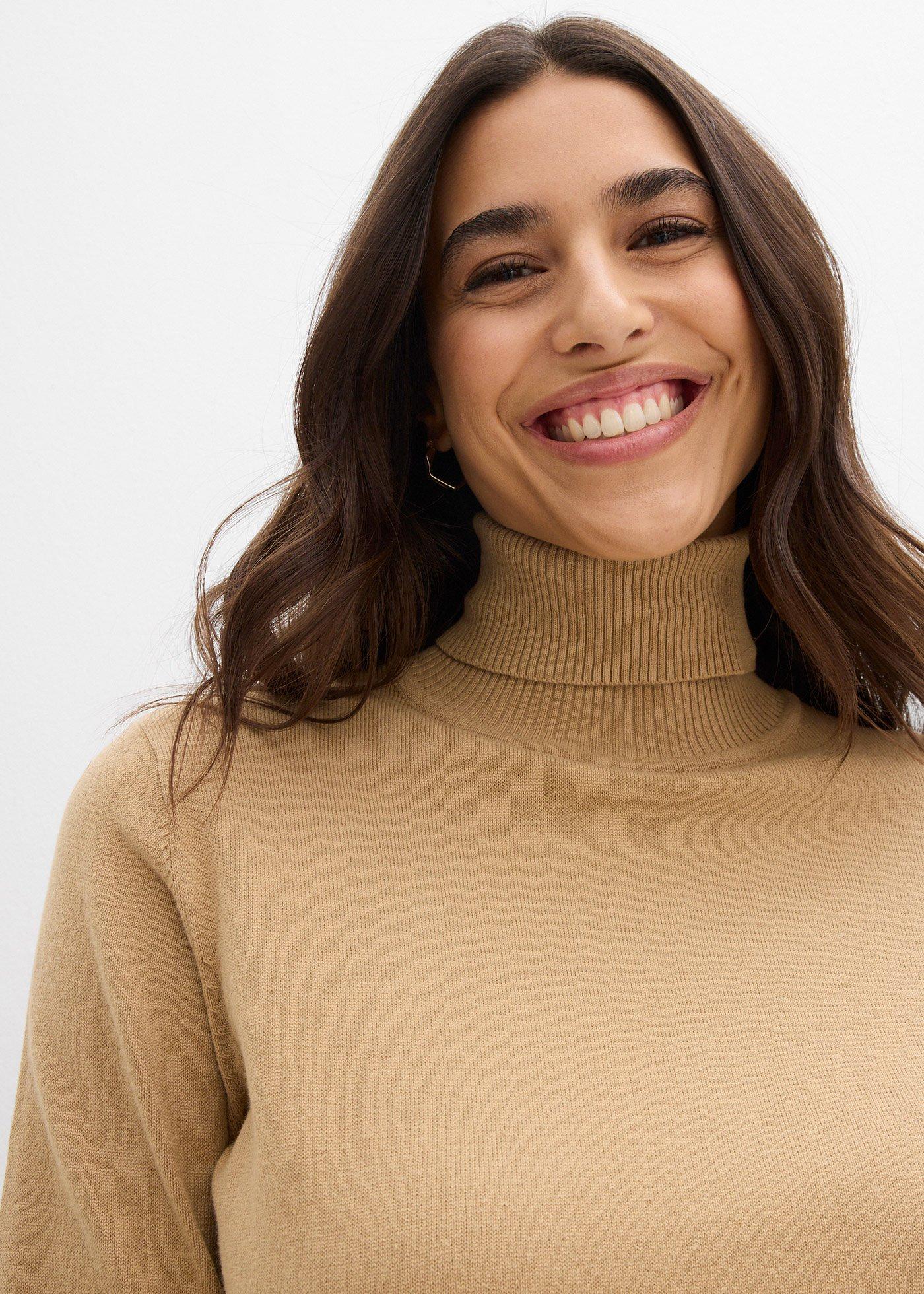 Cienki sweter z golfem - Bonprix