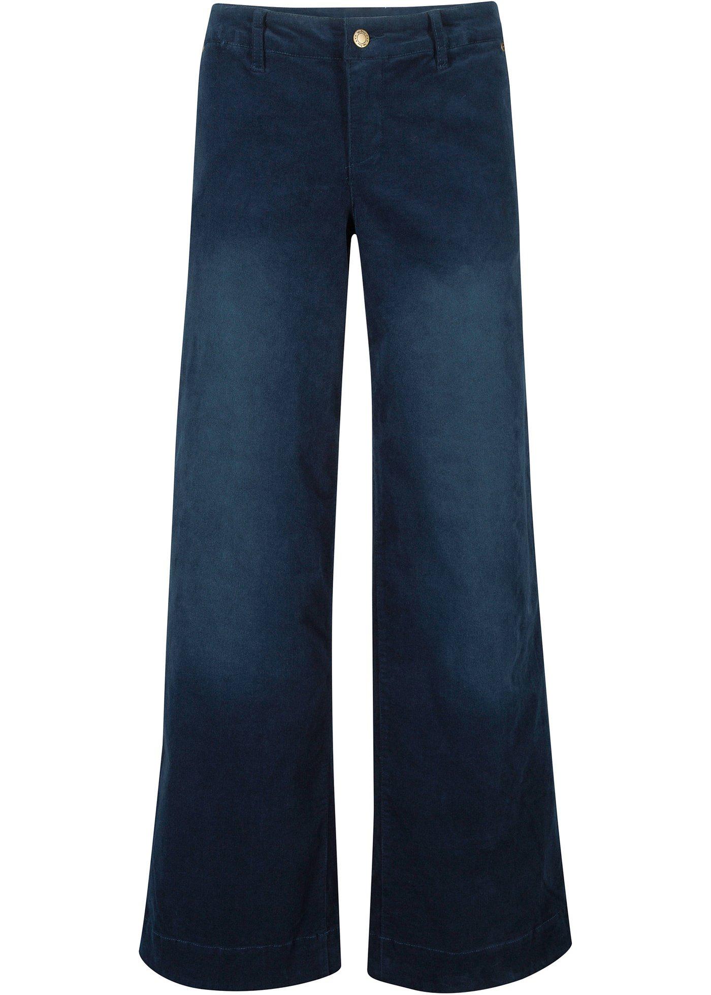 Pantaloni reiați largi din amestec de bumbac