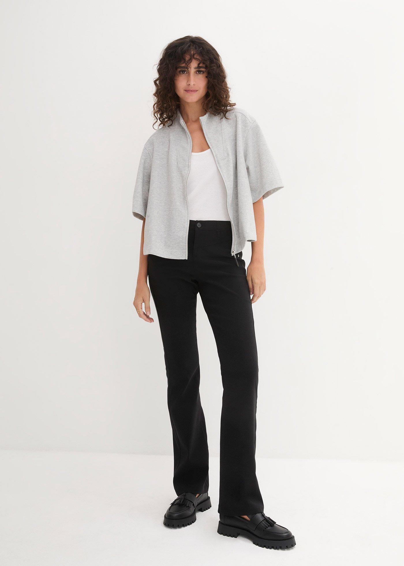 Spodnie z bengaliny ze stretchem o kroju bootcut - Bonprix