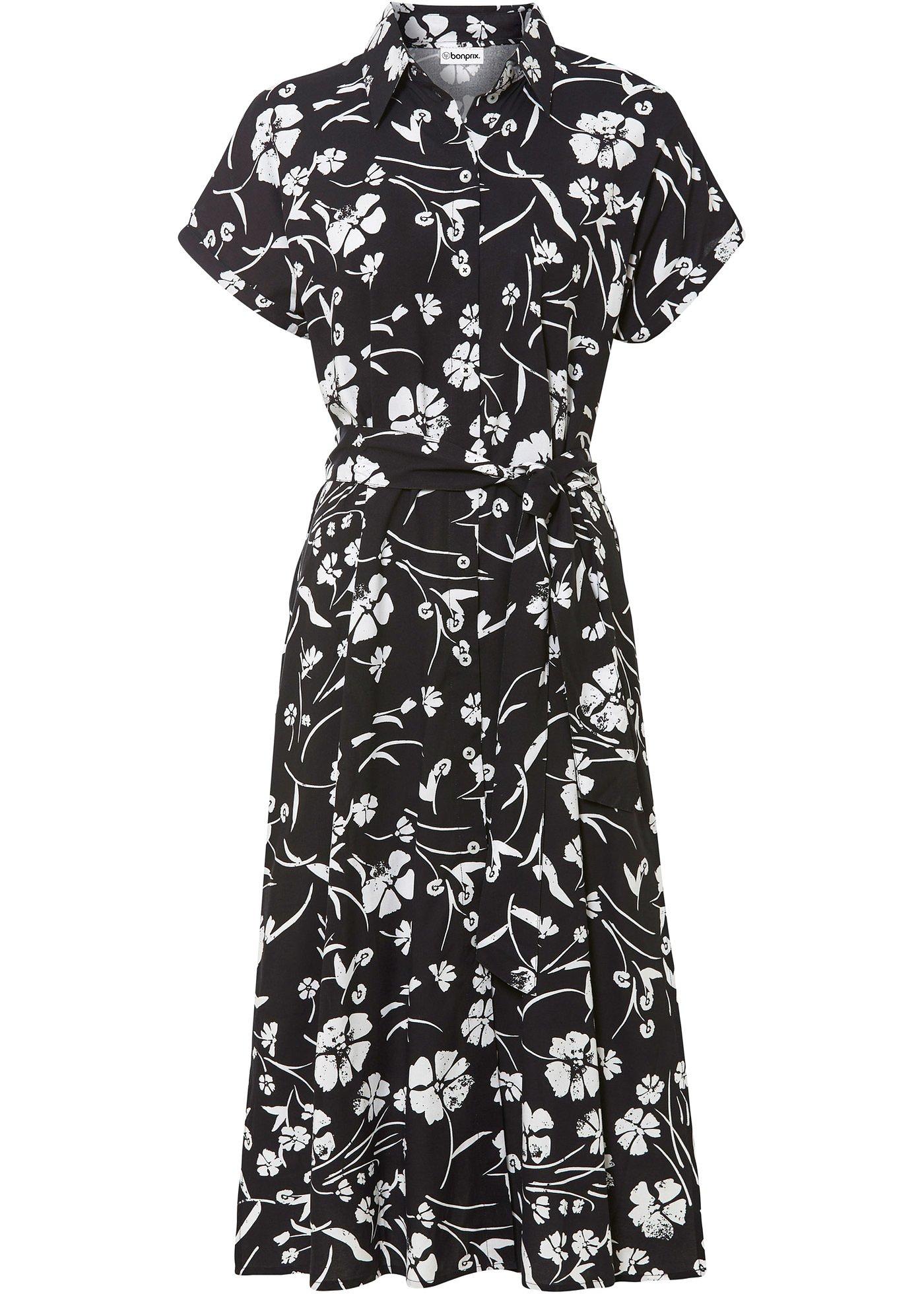 Rochie cu guler de cămașă din viscoză 100%
