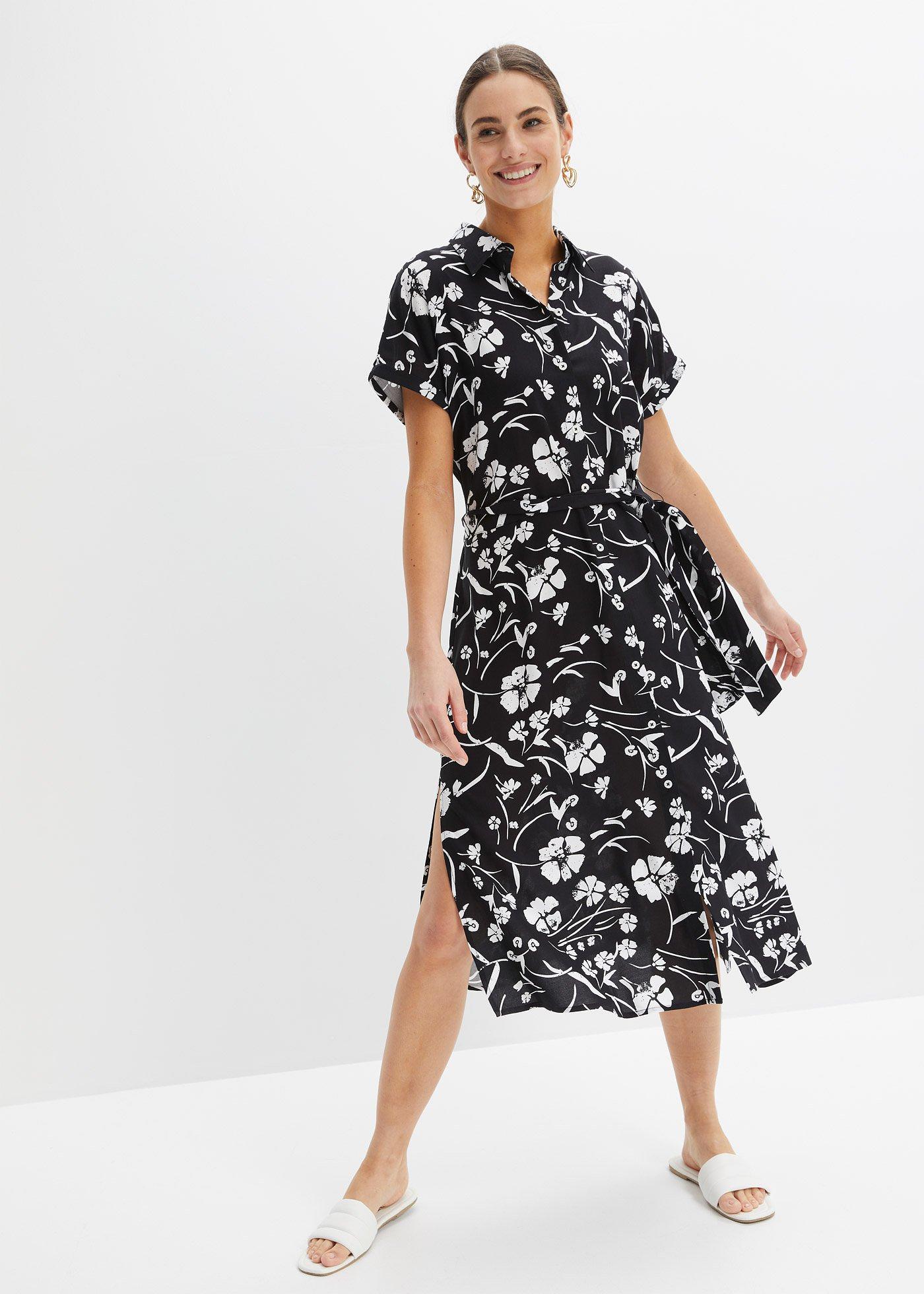 Sukienka koszulowa z czystej wiskozy - Bonprix