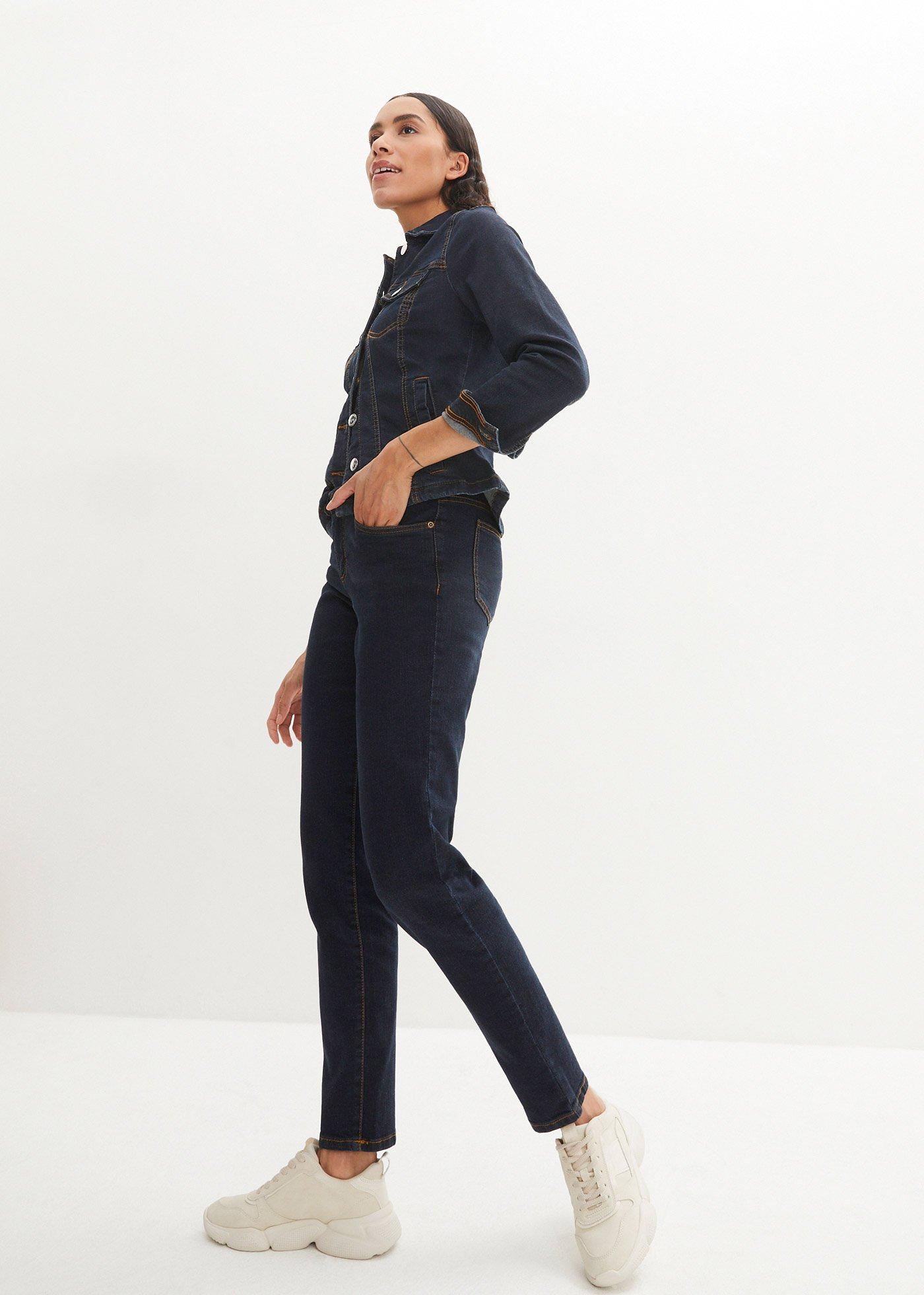 Dżinsy ze stretchem Mom, mid waist, long - Bonprix