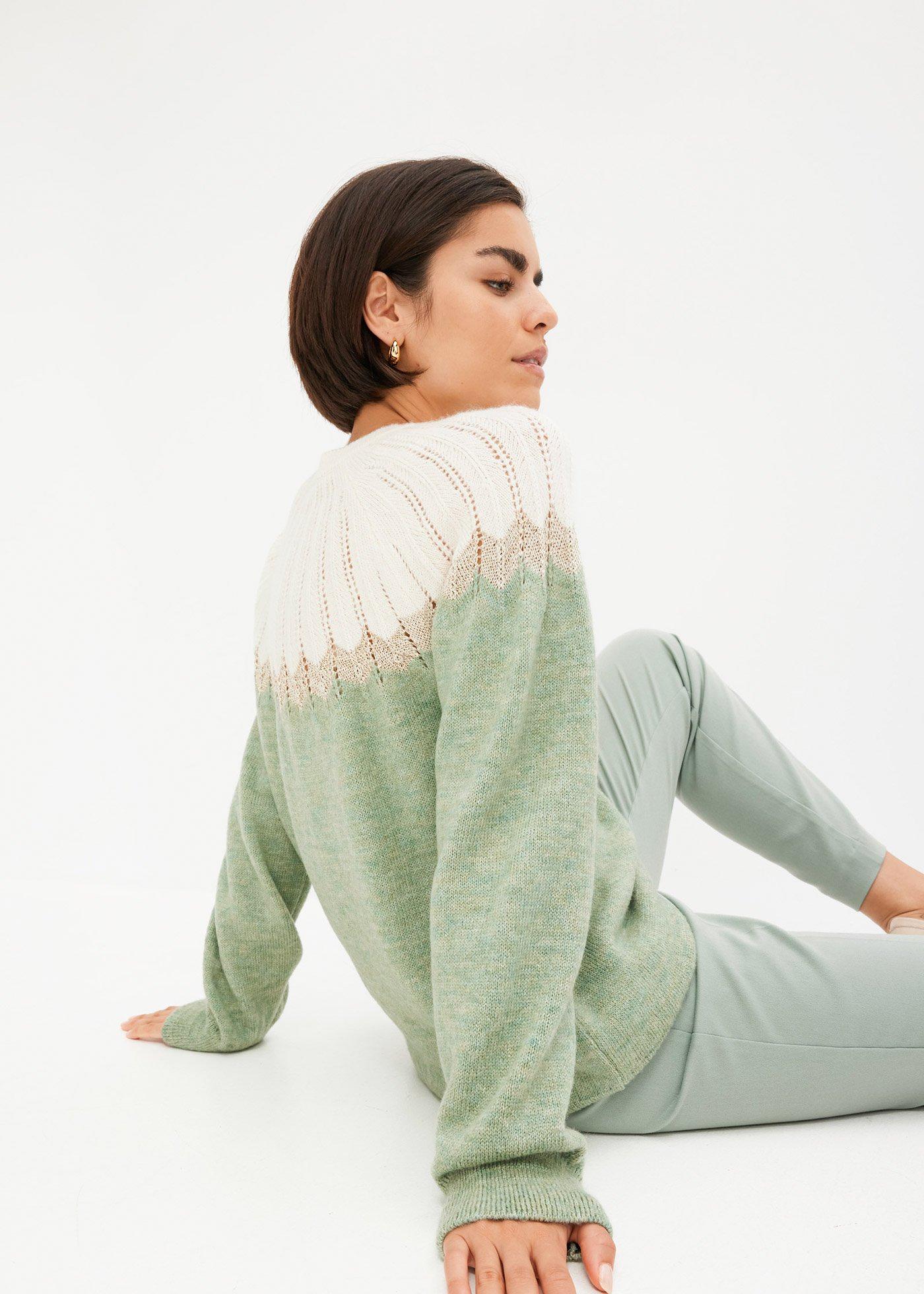 Sweter ażurowy - Bonprix