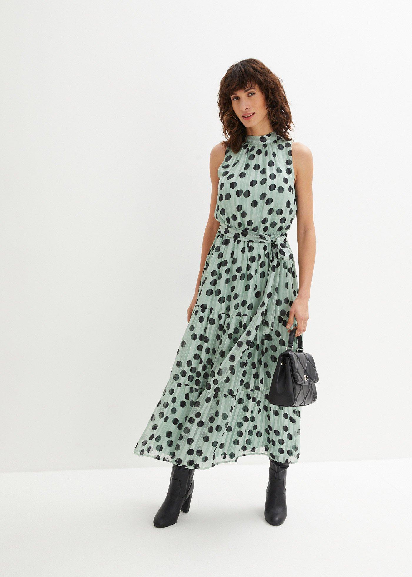 Sukienka szyfonowa z połyskiem - Bonprix