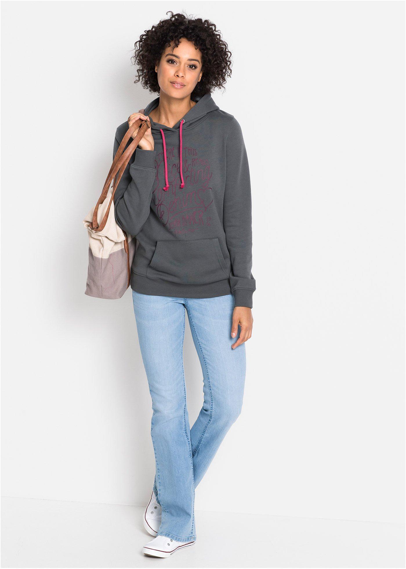 Wygodne dżinsy ze stretchem o kroju bootcut, mid waist - Bonprix