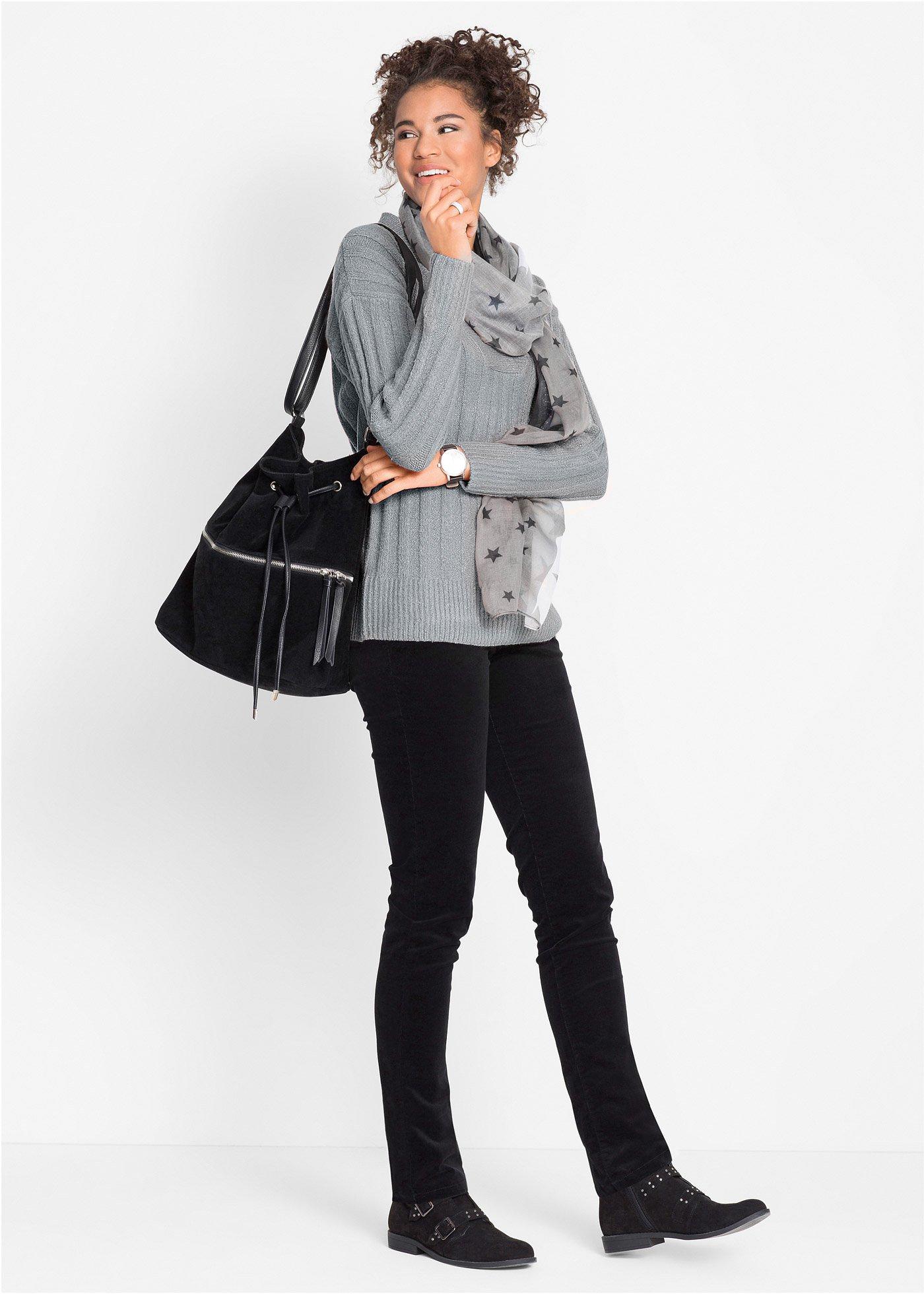 Spodnie sztruksowe ze stretchem o kroju slim fit - Bonprix