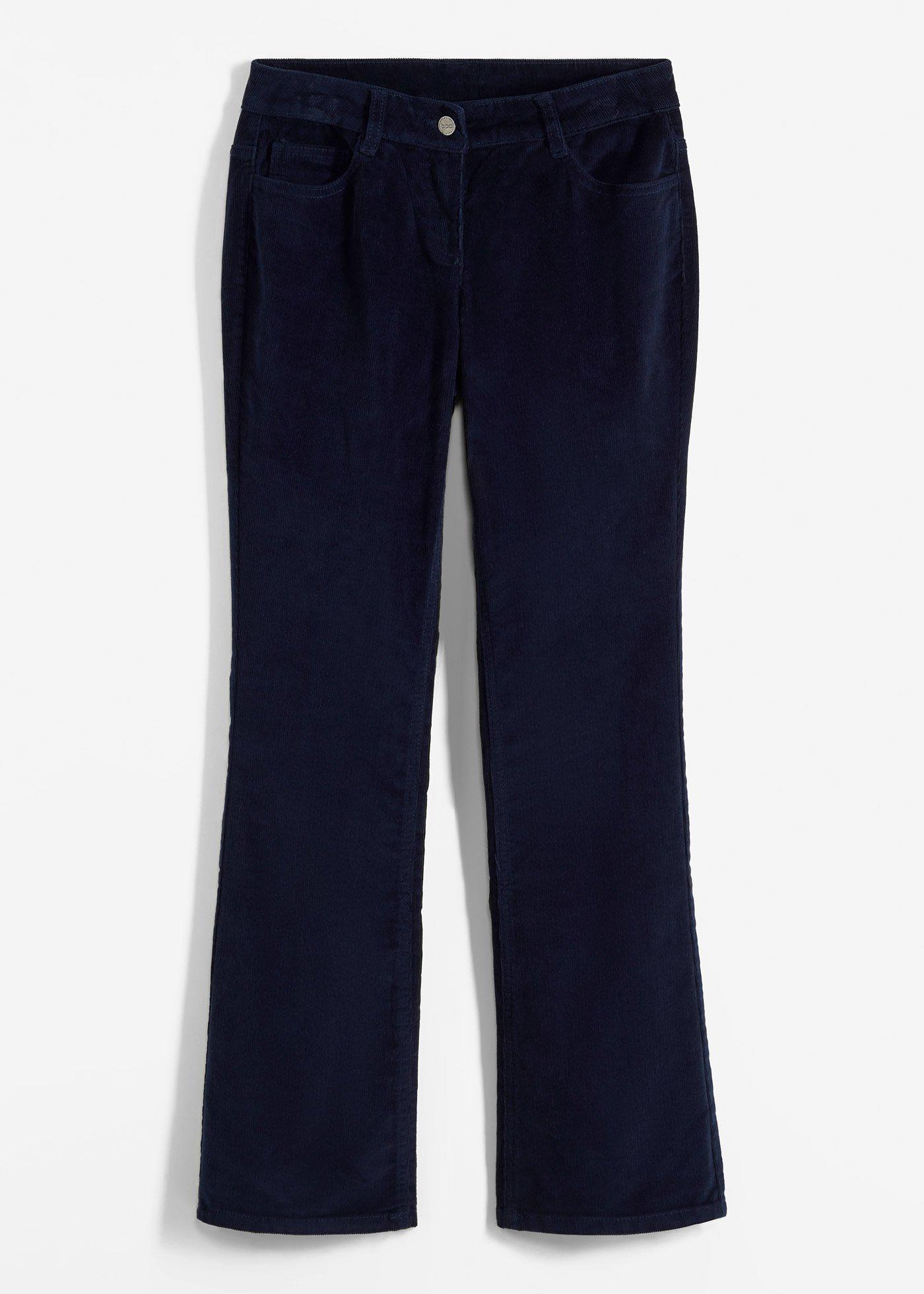 Pantalon bootcut en velours côtelé extensible