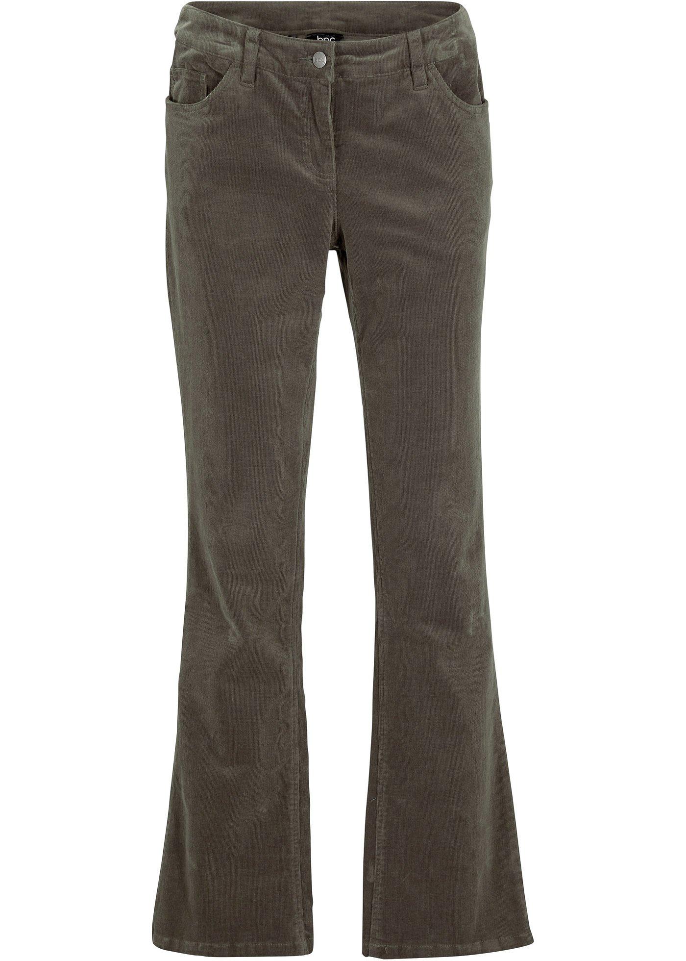 Pantalon bootcut en velours côtelé extensible