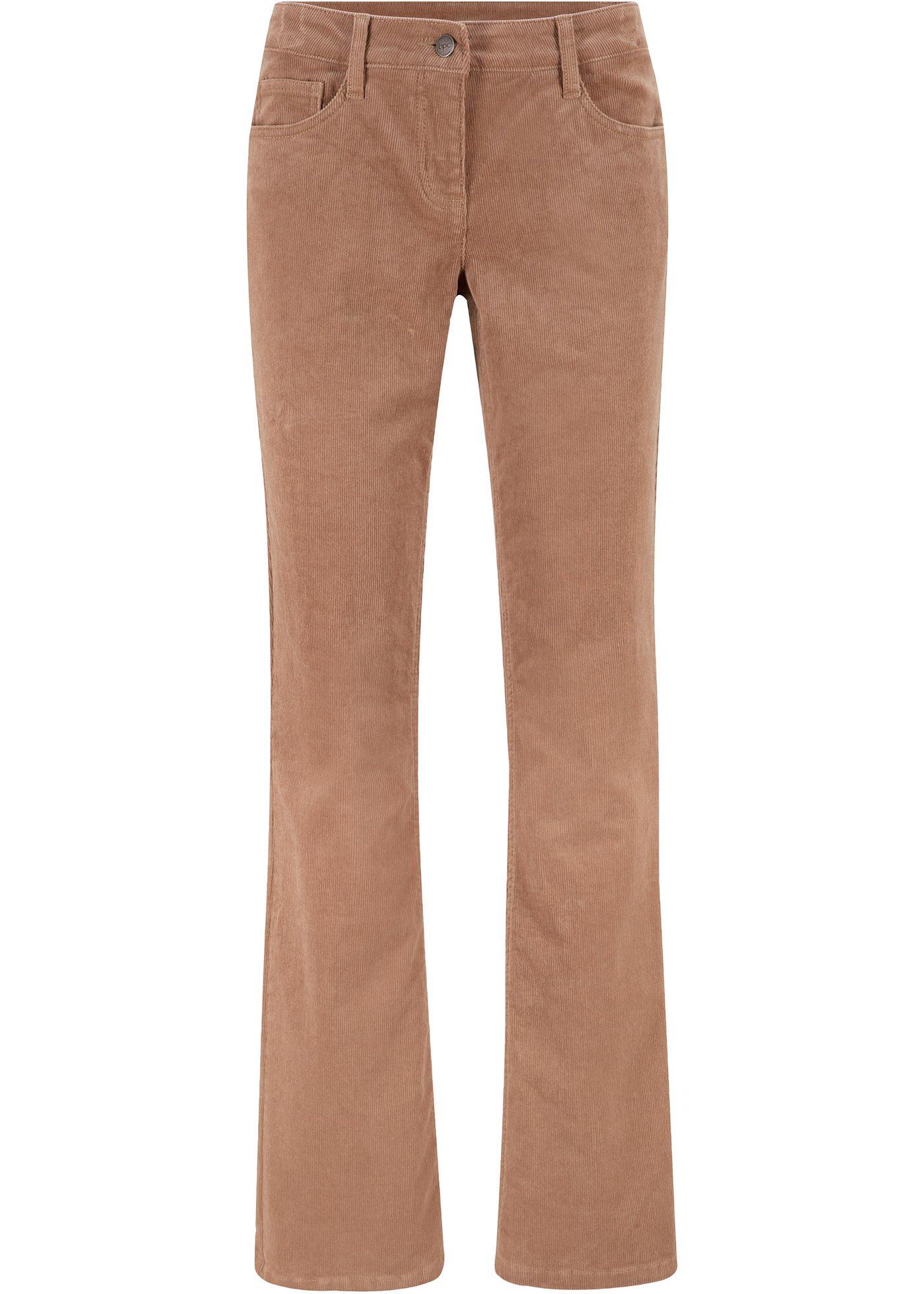 Pantalon bootcut en velours côtelé extensible