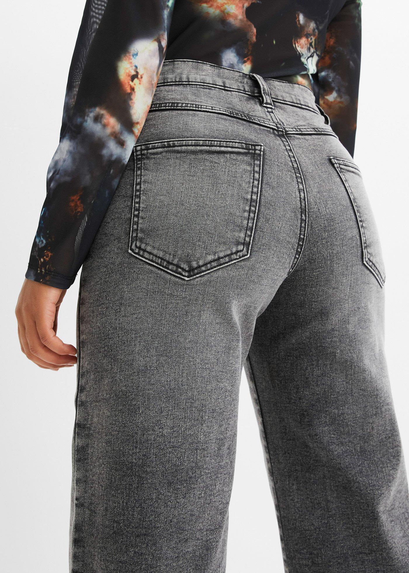 Dżinsy Marlena z ćwiekami, high waist - Bonprix