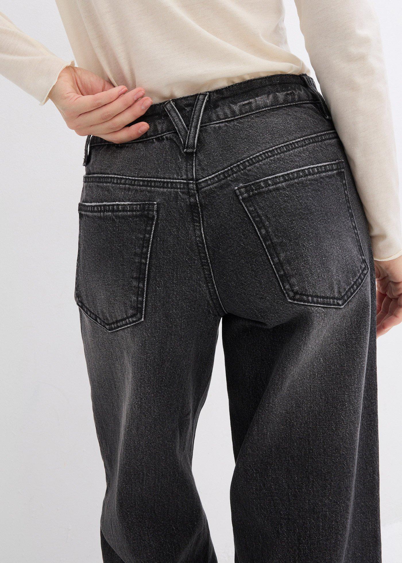 Jeansy wide leg, średni stan niewielką domieszką stretchu - Bonprix