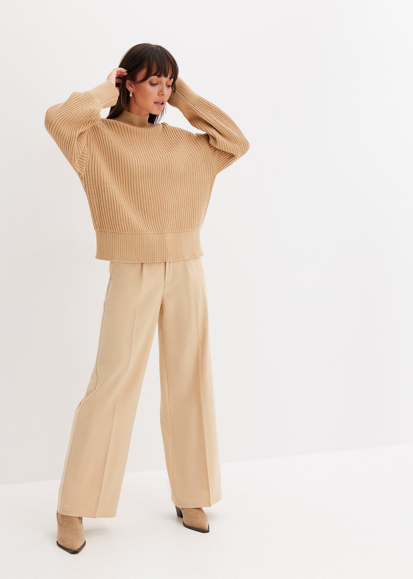 Sweter oversize z czystej bawełny - Bonprix