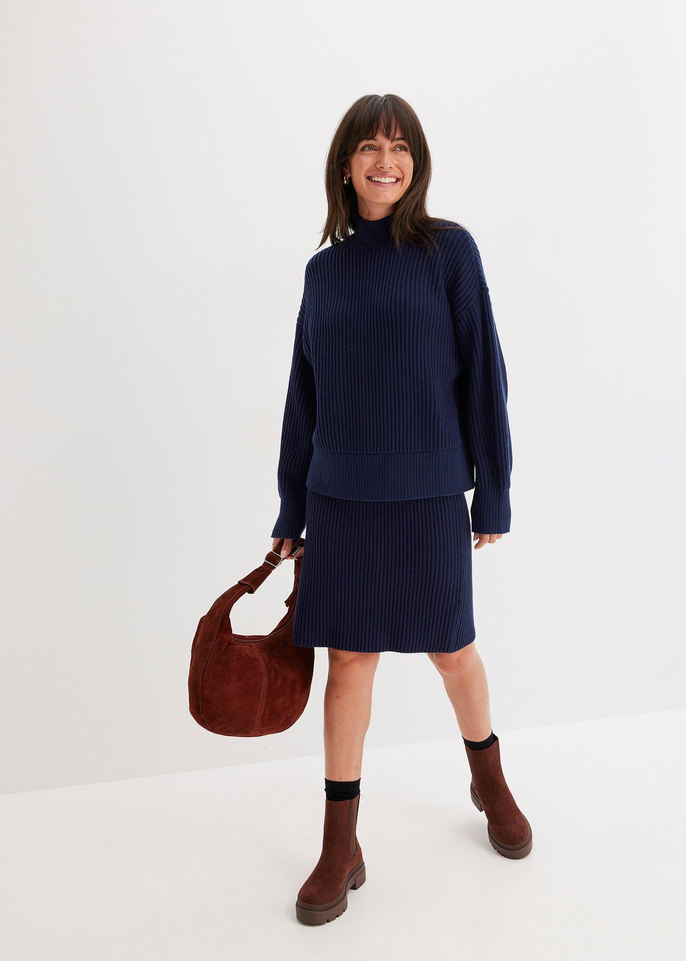 Sweter oversize z czystej bawełny - Bonprix