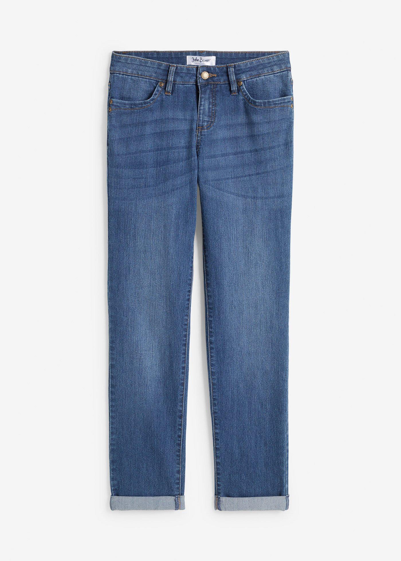 Jean droit taille mi-haute, extensible
