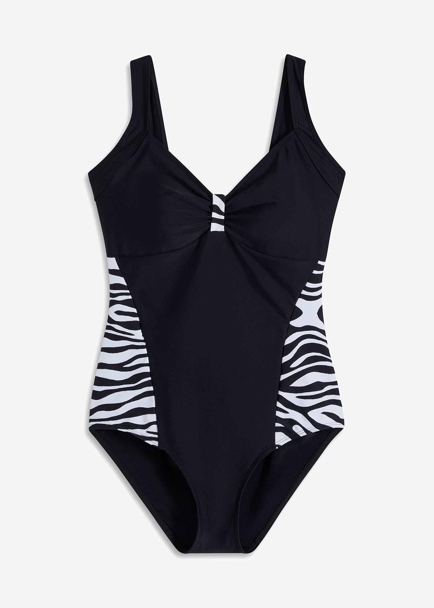 Maillot 1 pièce à empiècements latéraux contrastants