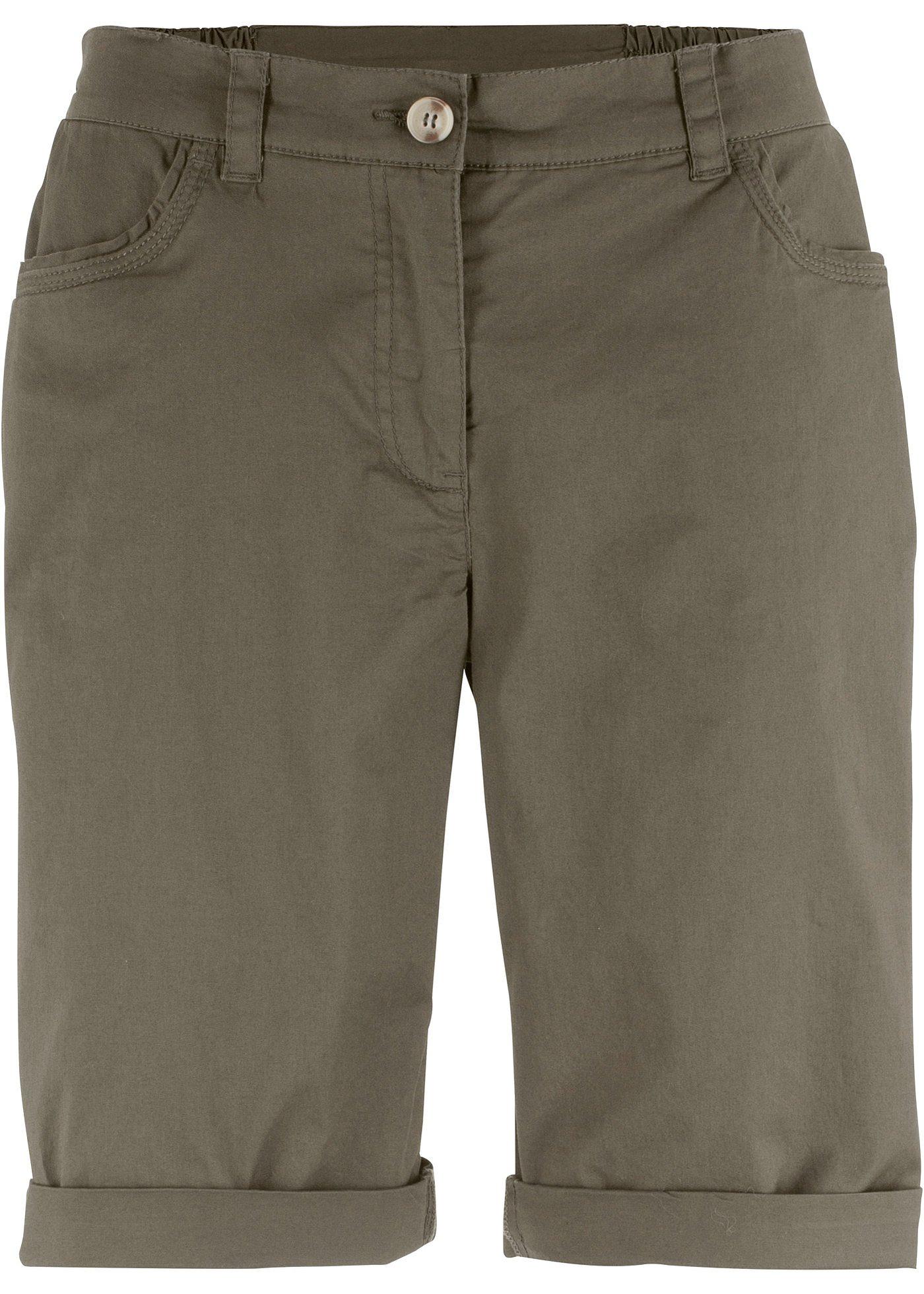 Bermuda paper touch en coton à taille élastiquée
