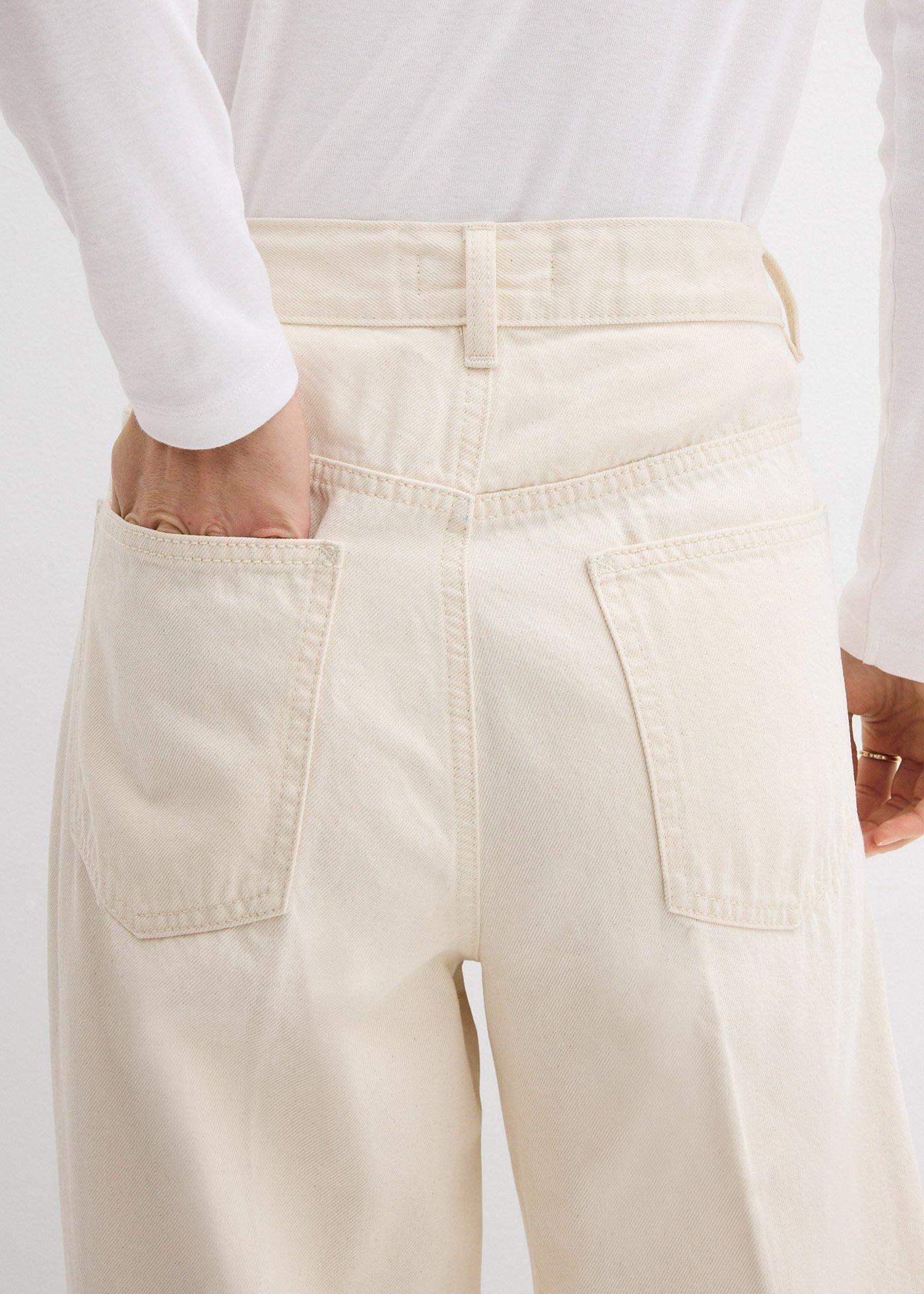 Jeansy super wide leg palazzo, mid waist - Bonprix