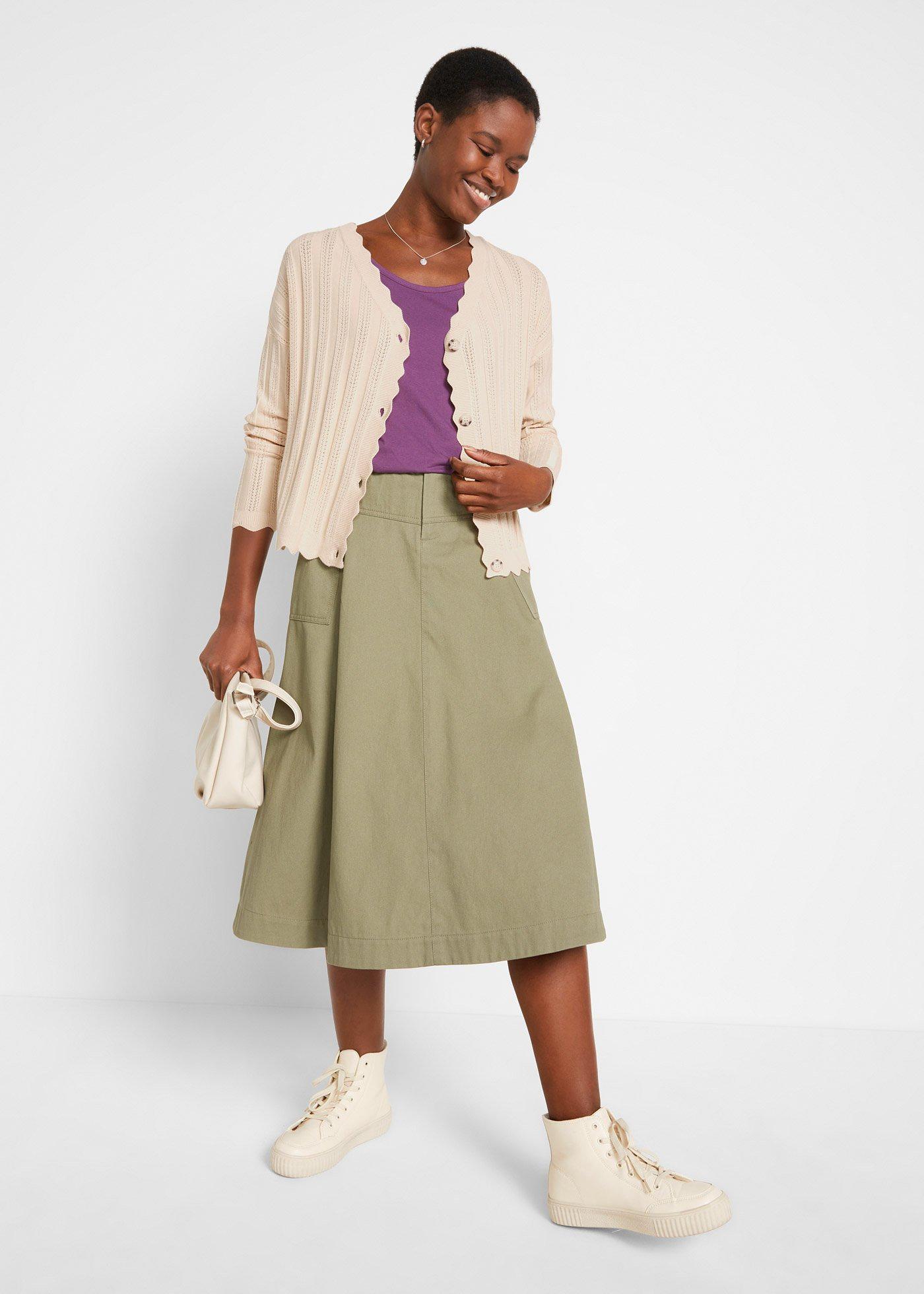 Krótki kardigan ażurowy - Bonprix