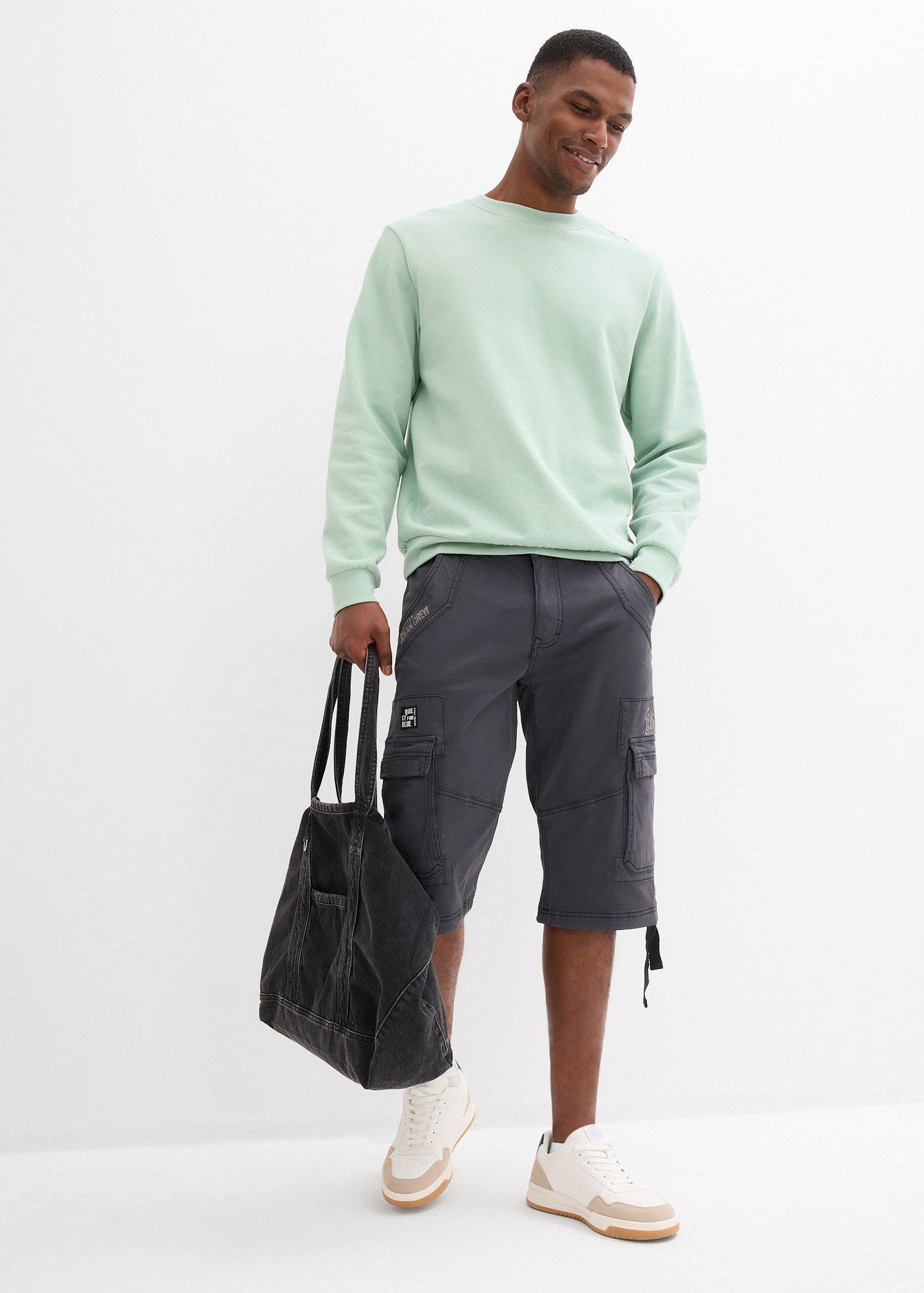 Długie bermudy ze stretchem z kieszeniami cargo, regular fit - Bonprix