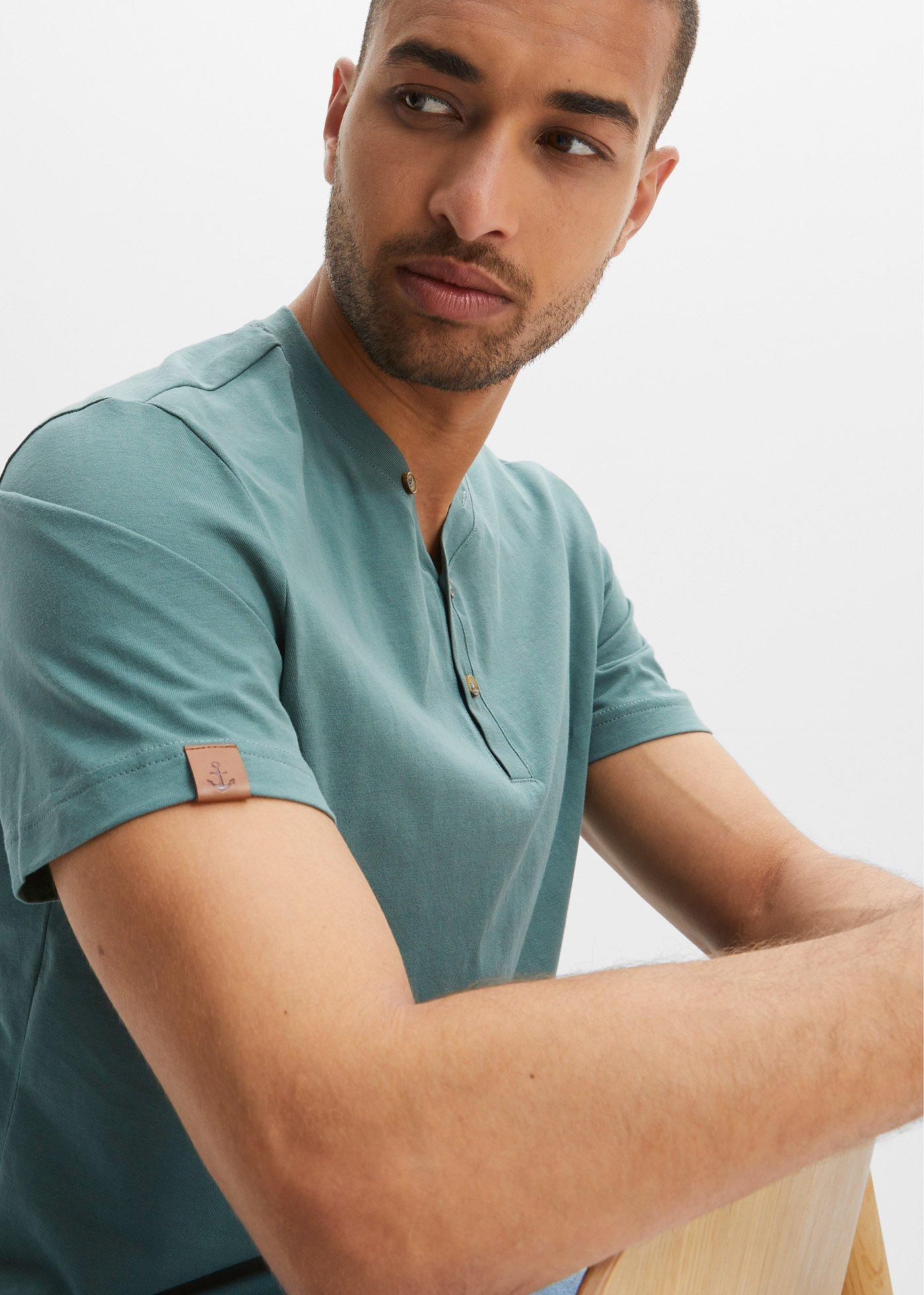 Koszulka z dekoltem henley z czystej bawełny organicznej (2 szt.) - Bonprix