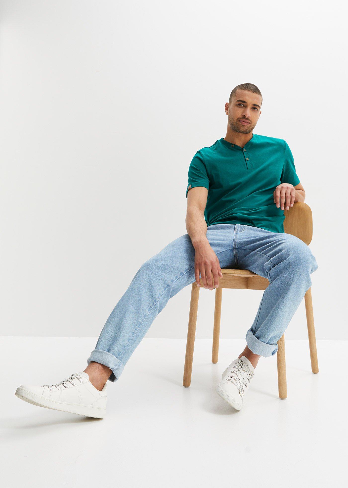 Koszulka z dekoltem henley z czystej bawełny organicznej (2 szt.) - Bonprix