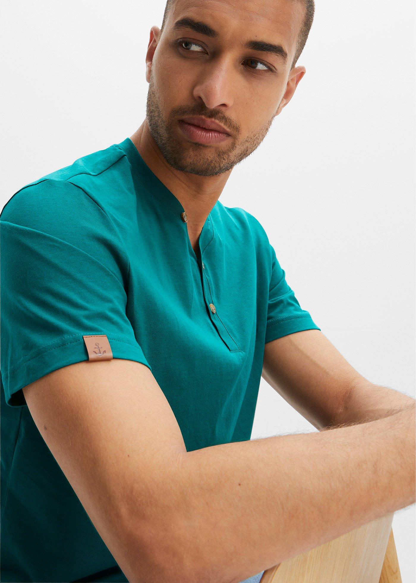 Koszulka z dekoltem henley z czystej bawełny organicznej (2 szt.) - Bonprix