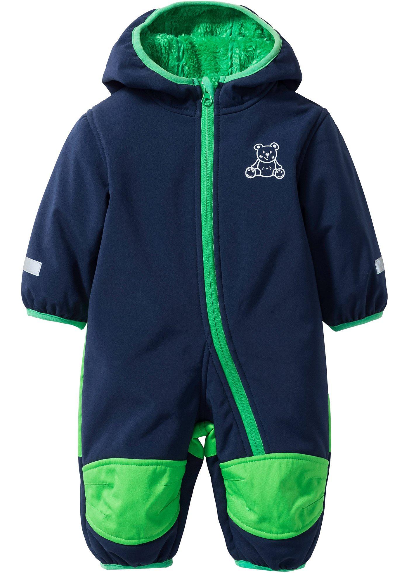 Combinaison bébé en softshell avec doublure sherpa et capuche