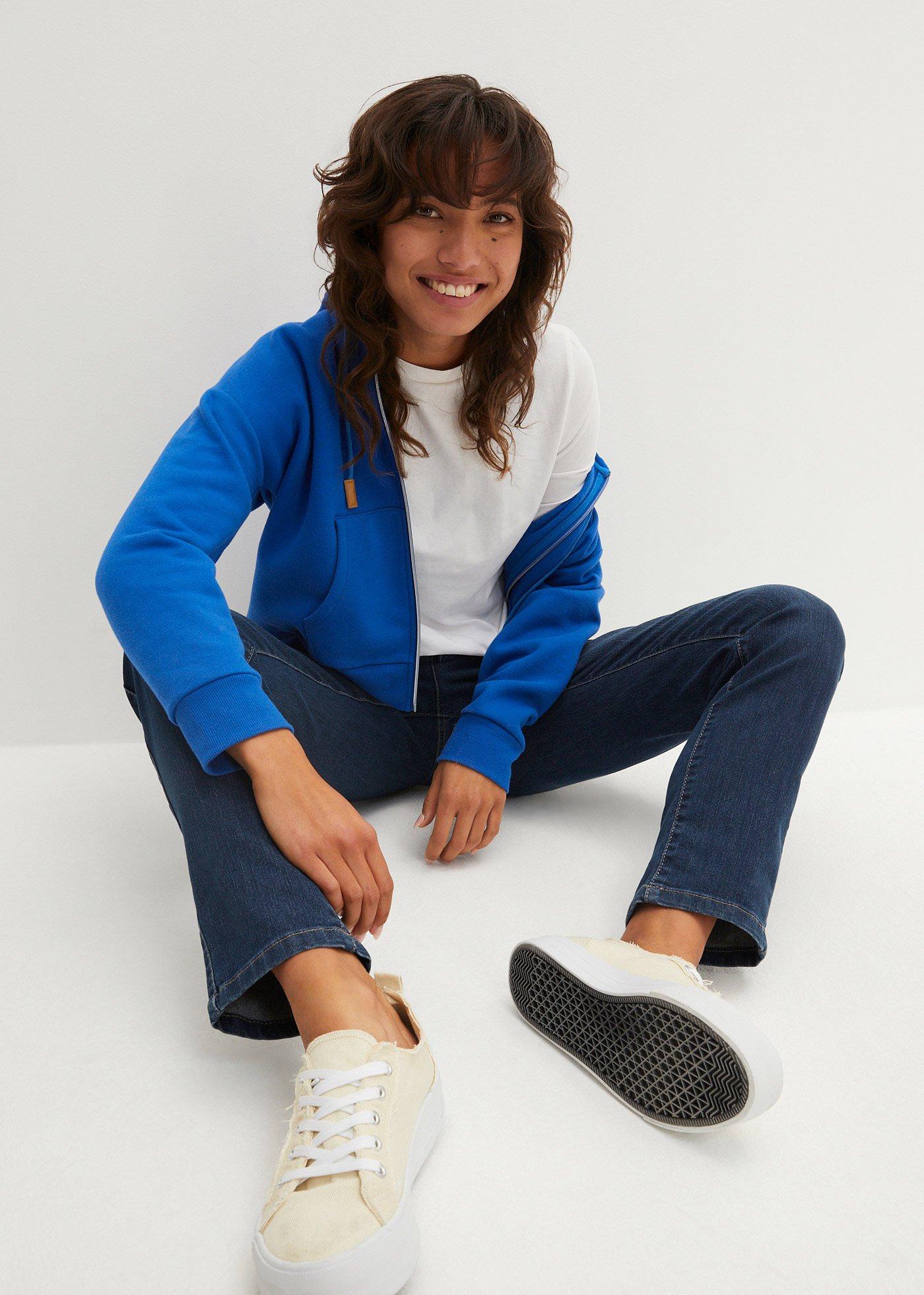 Jeansy ze stretchem, mid waist, prosta nogawka - Bonprix