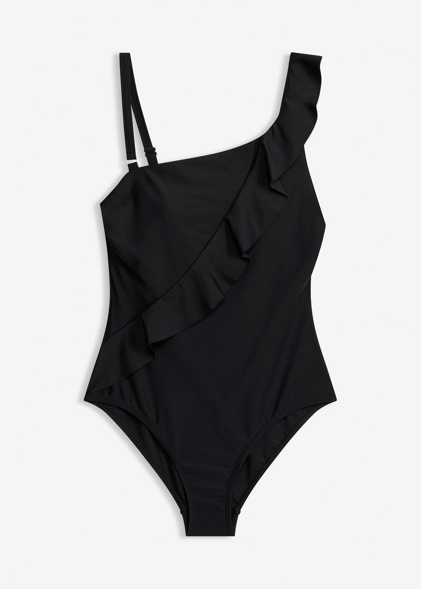 Maillot 1 pièce asymétrique à bretelle amovible