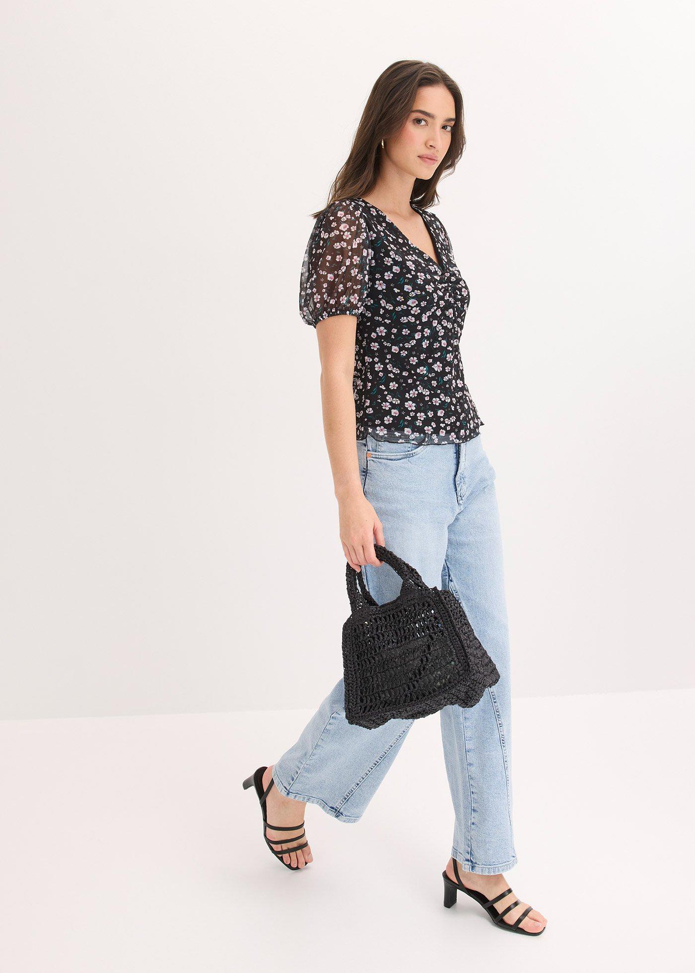 Dżinsy Wide Leg, high waist, low stretch - Bonprix