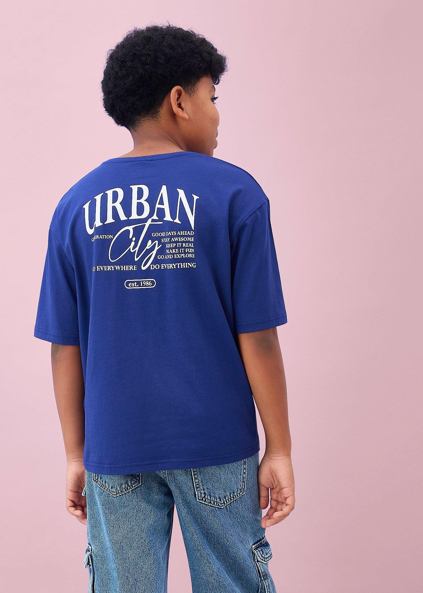 T-shirt o kroju oversize z czystej bawełny organicznej, z nadrukiem na plecach - Bonprix