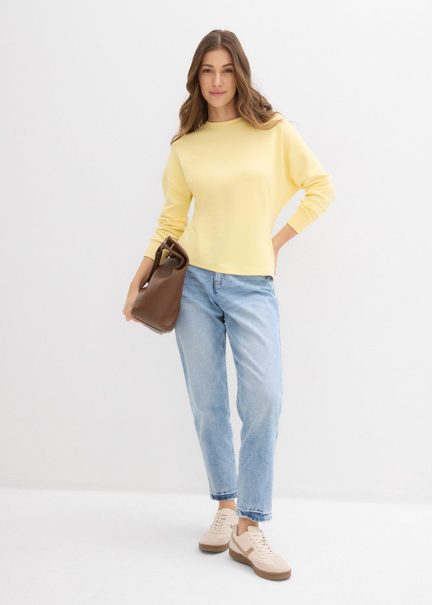Bluza taliowana z dzianiny scuba - Bonprix