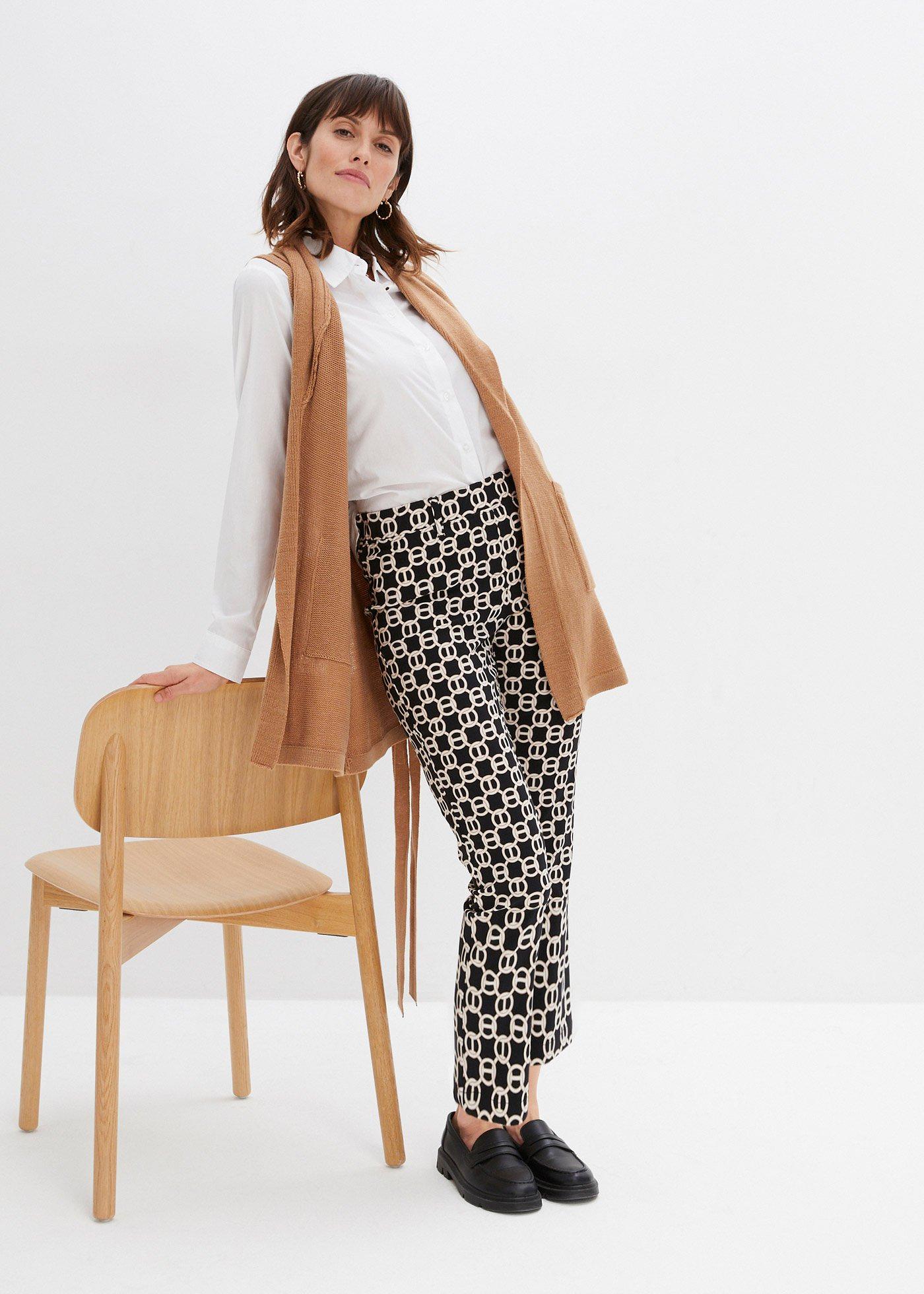 Spodnie ze stretchem z bengaliny - Bonprix