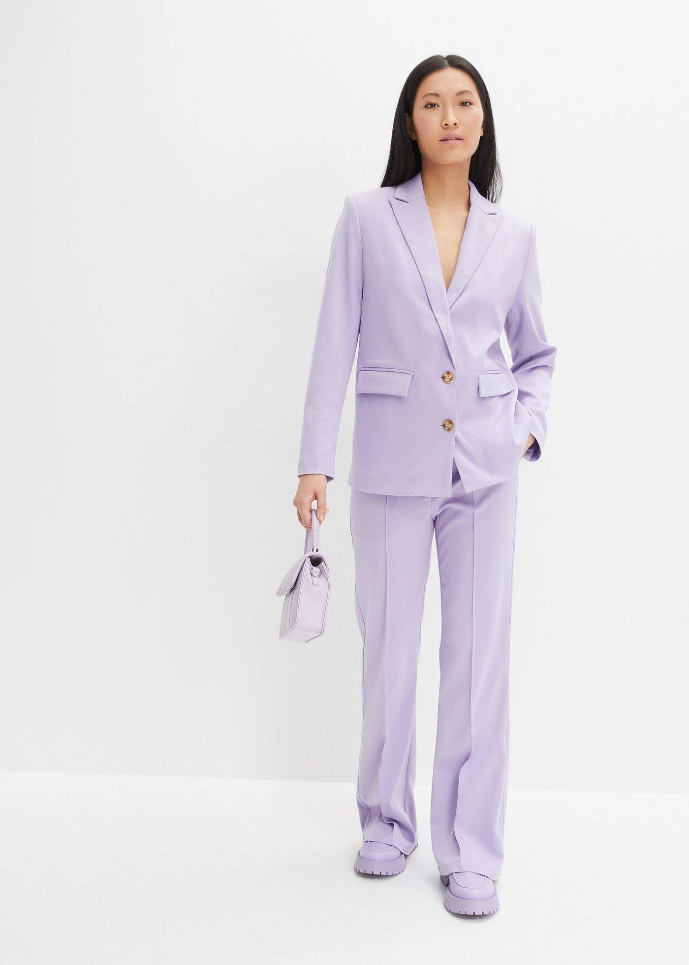 Spodnie garniturowe z rozszerzanymi nogawkami - Bonprix