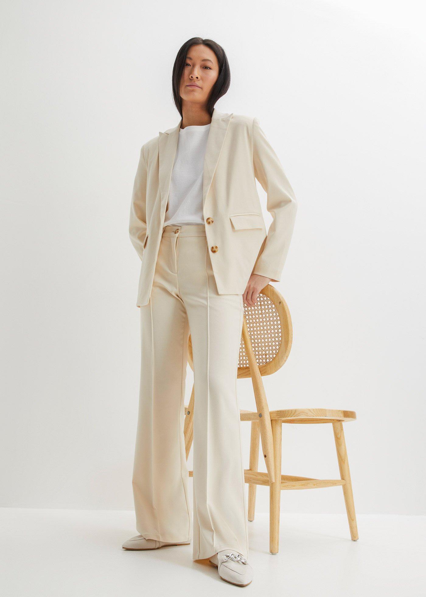 Spodnie garniturowe z rozszerzanymi nogawkami - Bonprix