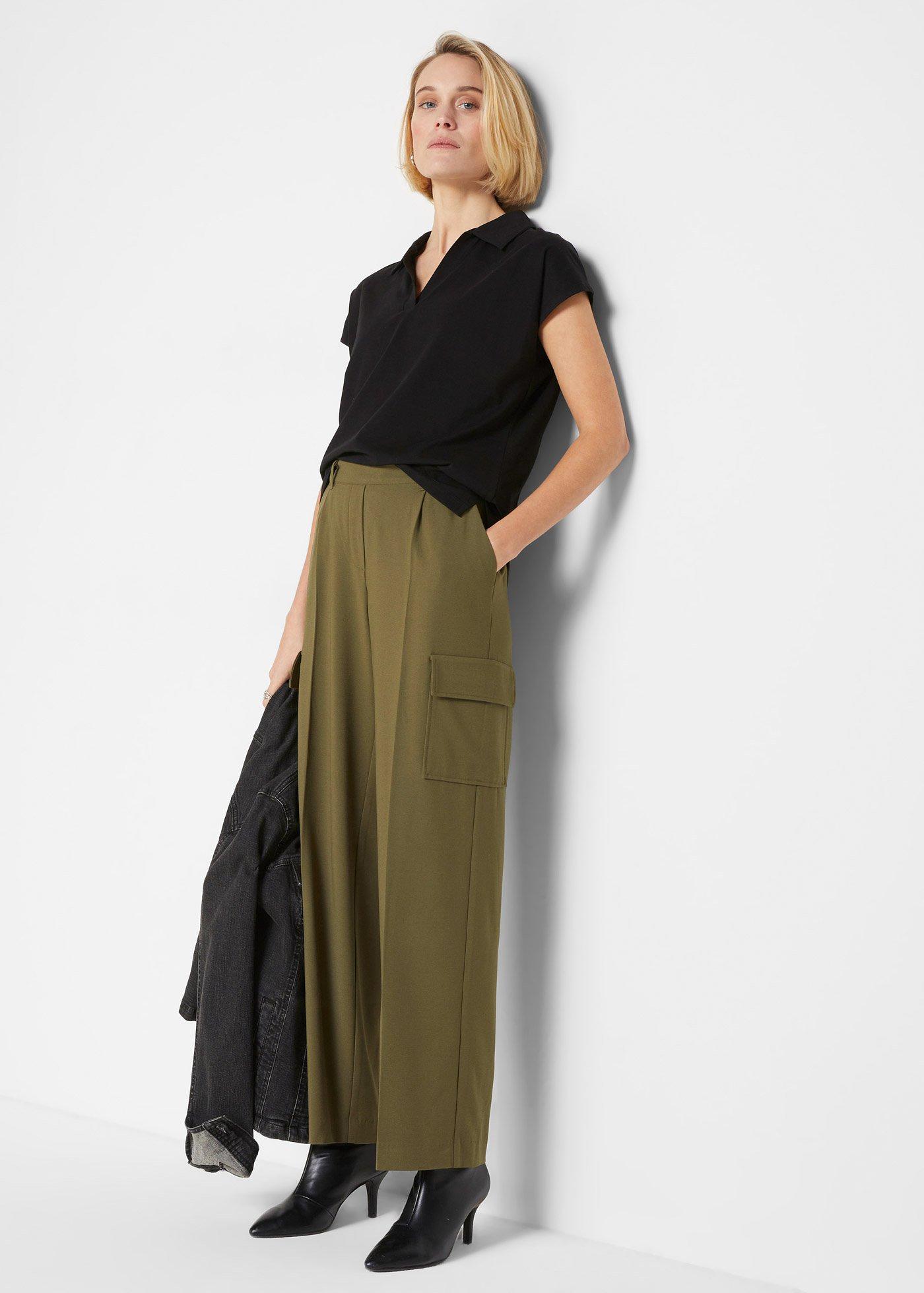 Koszulka z otwartym kołnierzykiem polo - Bonprix