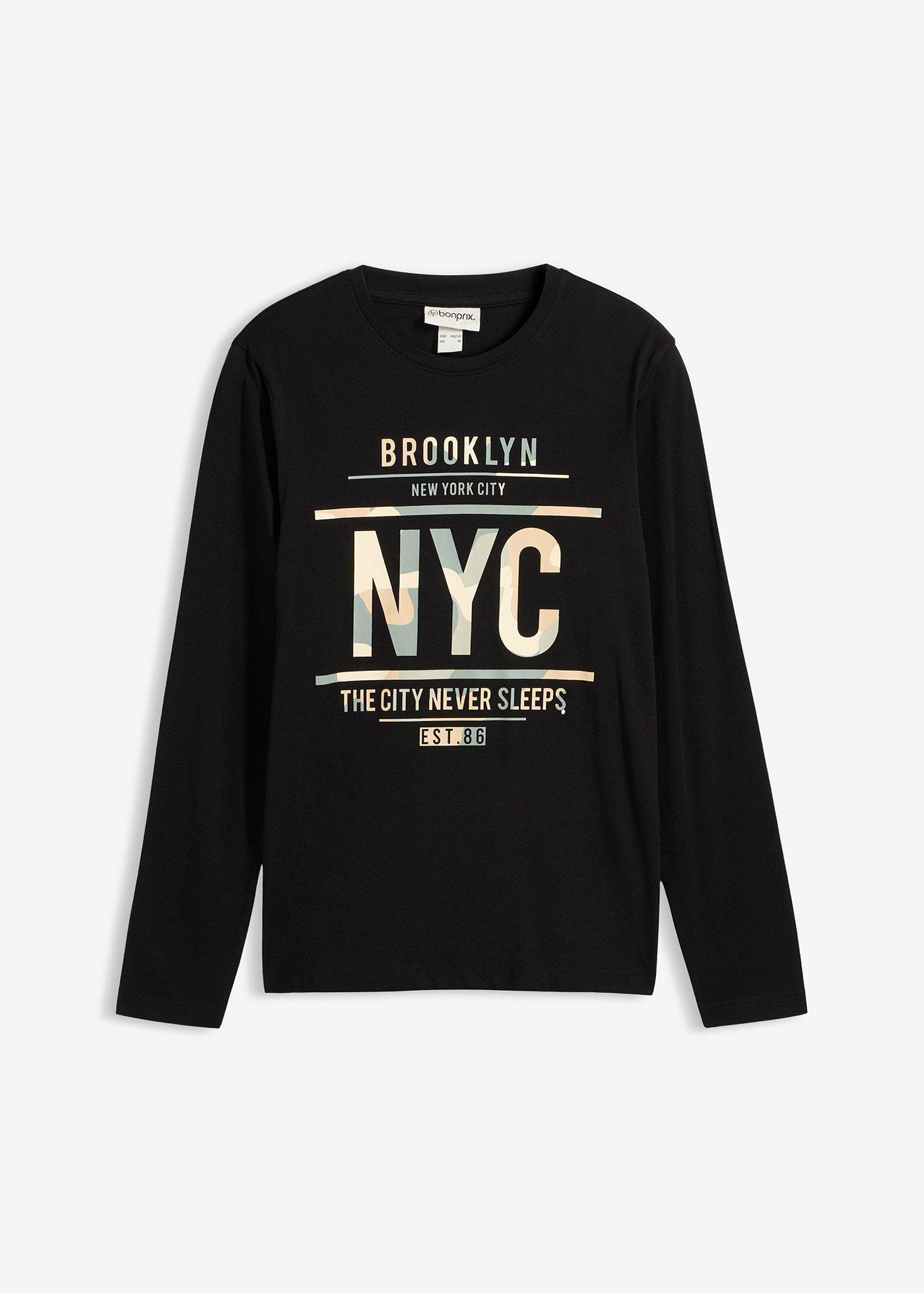 T-shirt manches longues 100% coton, slim