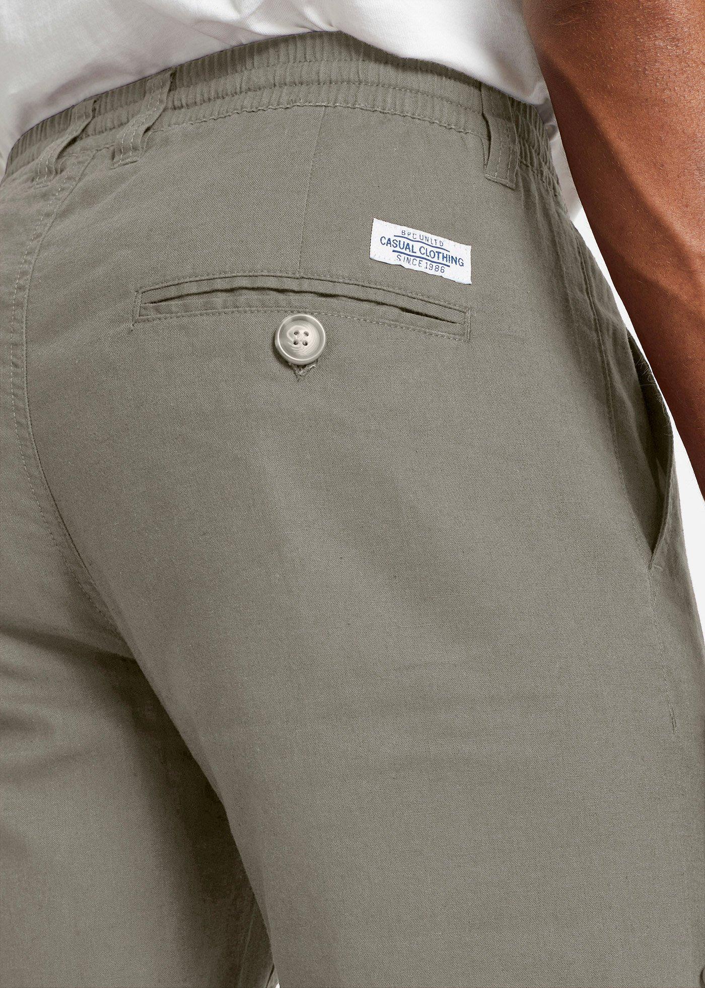 Spodnie chinosy regular fit z przewiewnej mieszanki lnu, straight - Bonprix